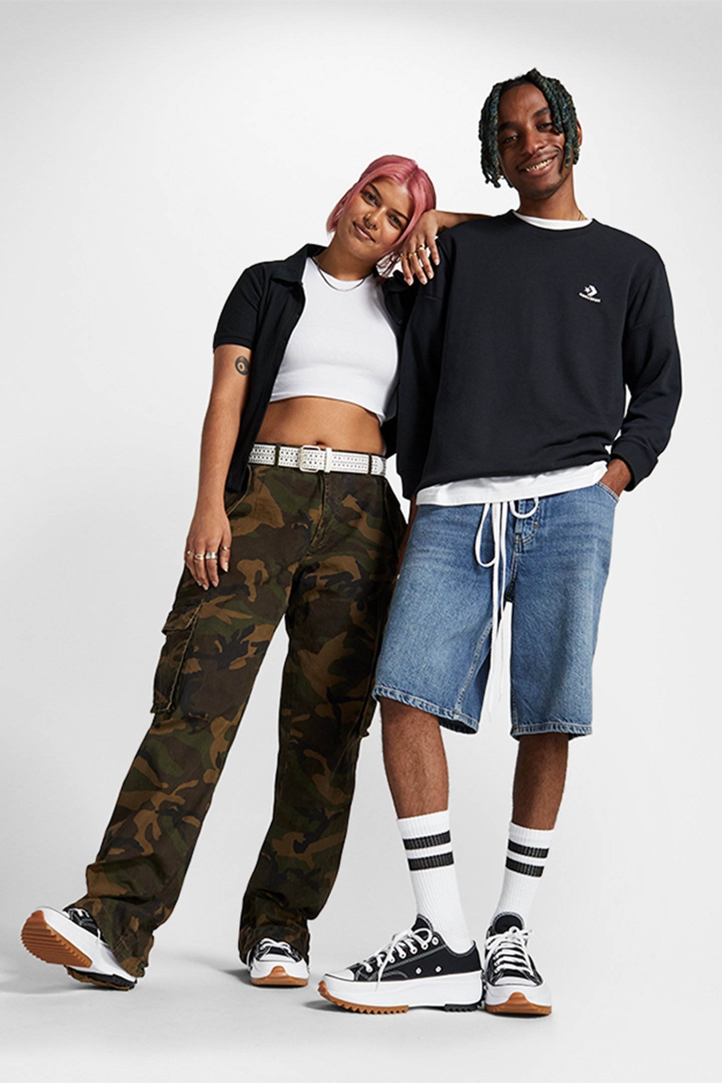 UNISEX RUN STAR HIKE CANVAS PLATFORM BLACK/WHITE/GUM 2