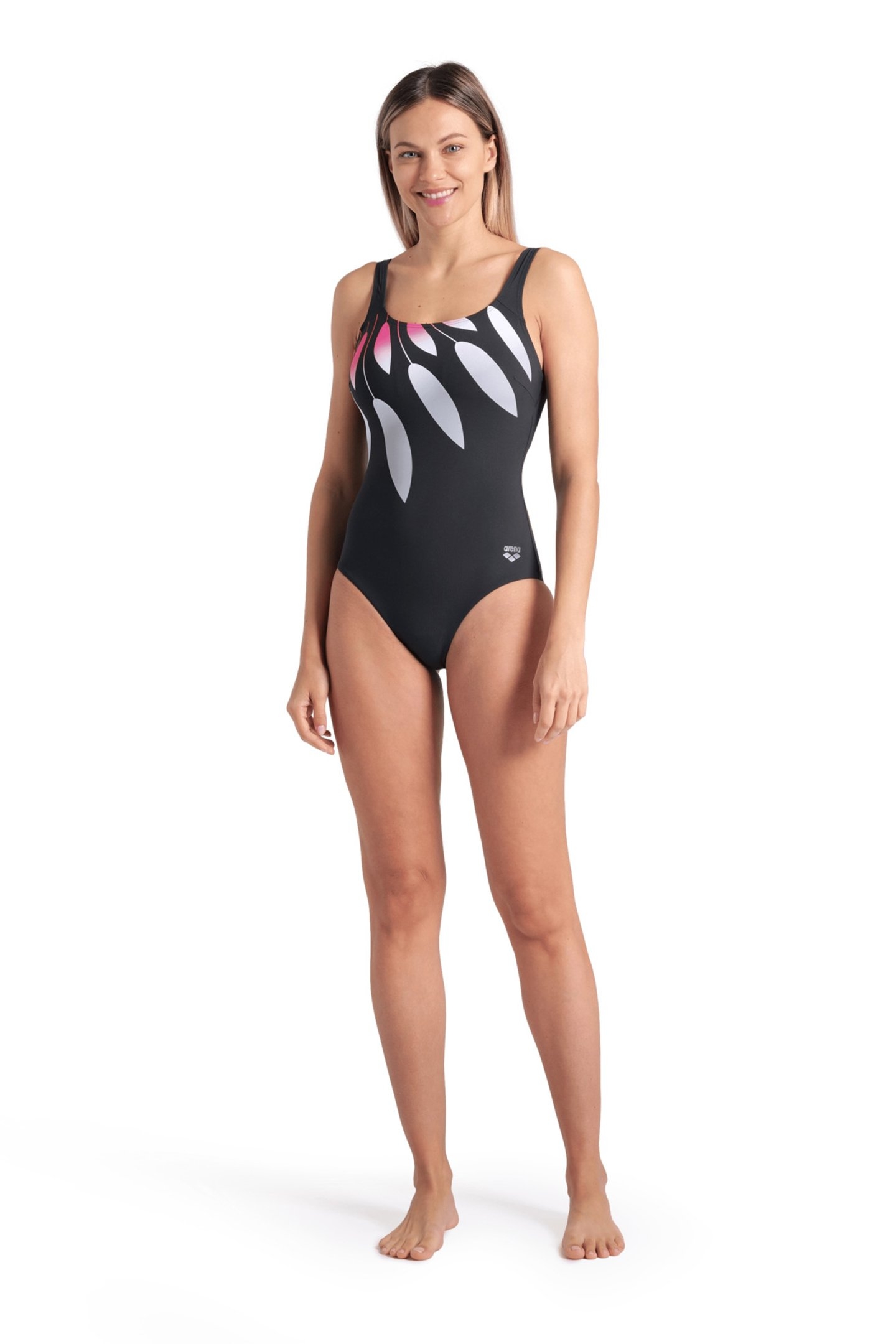 WOMEN'S ARENA SWIMSUIT GIULIANA SQUARED NIGHT GREY NIGHT GRE 3