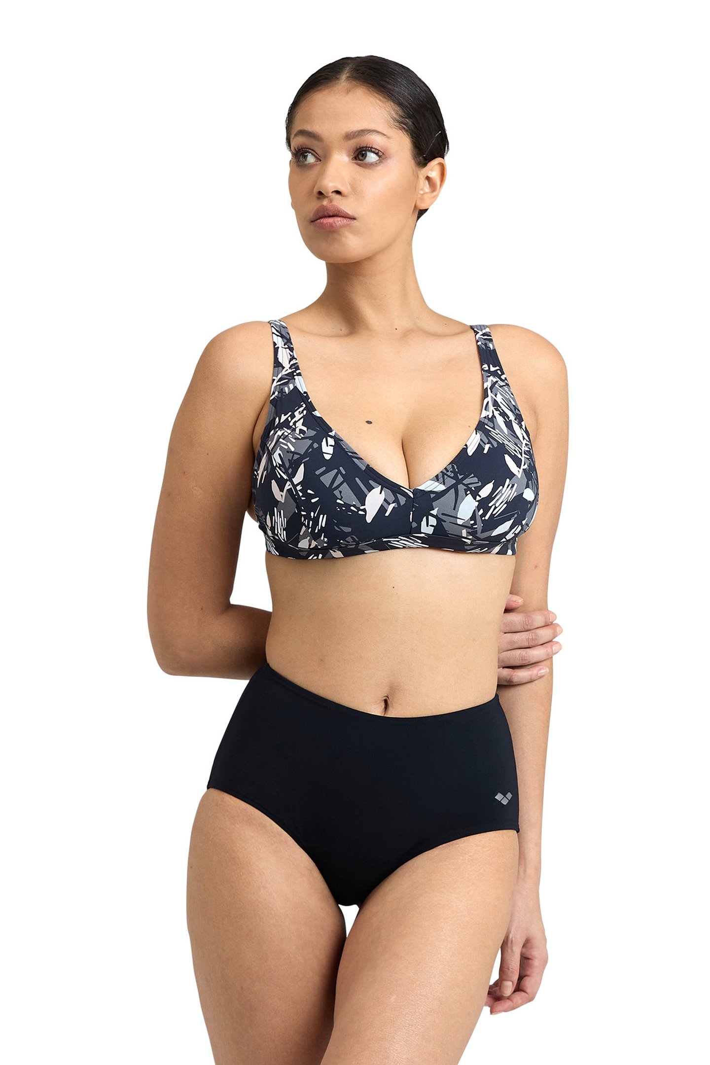 WOMEN'S BODYLIFT SWIMSUIT FRANCY TWO PI BLACK WHITE MULTI 1