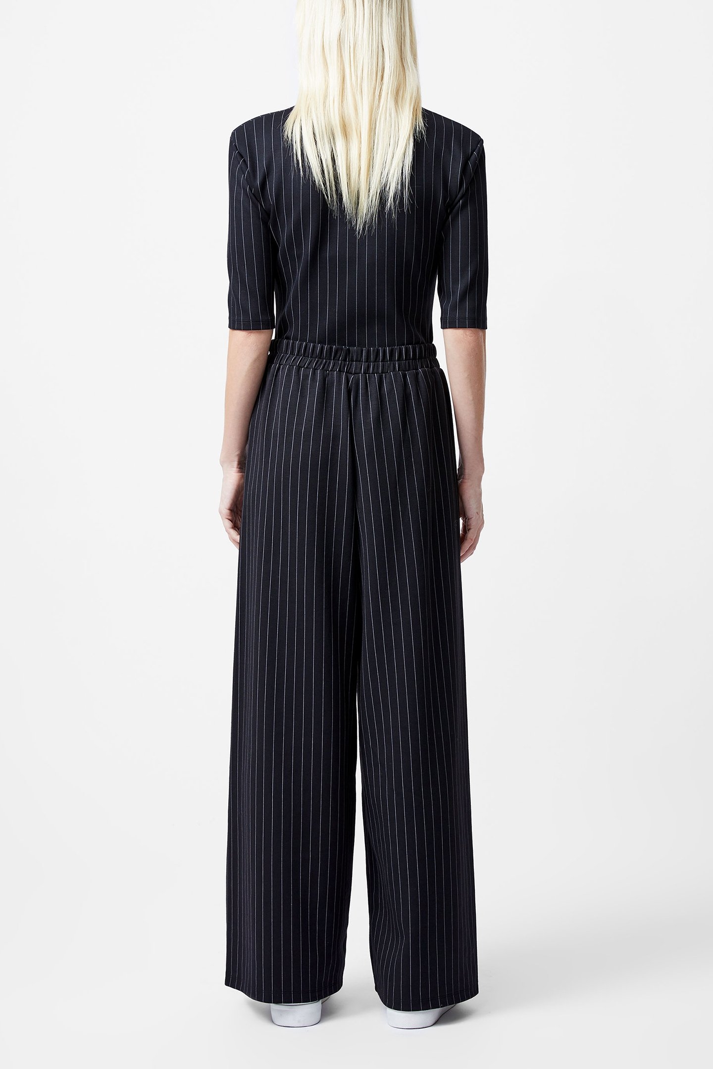 REGINA JERSEY WIDE LEG TROUSER BLACK/WHITE 4