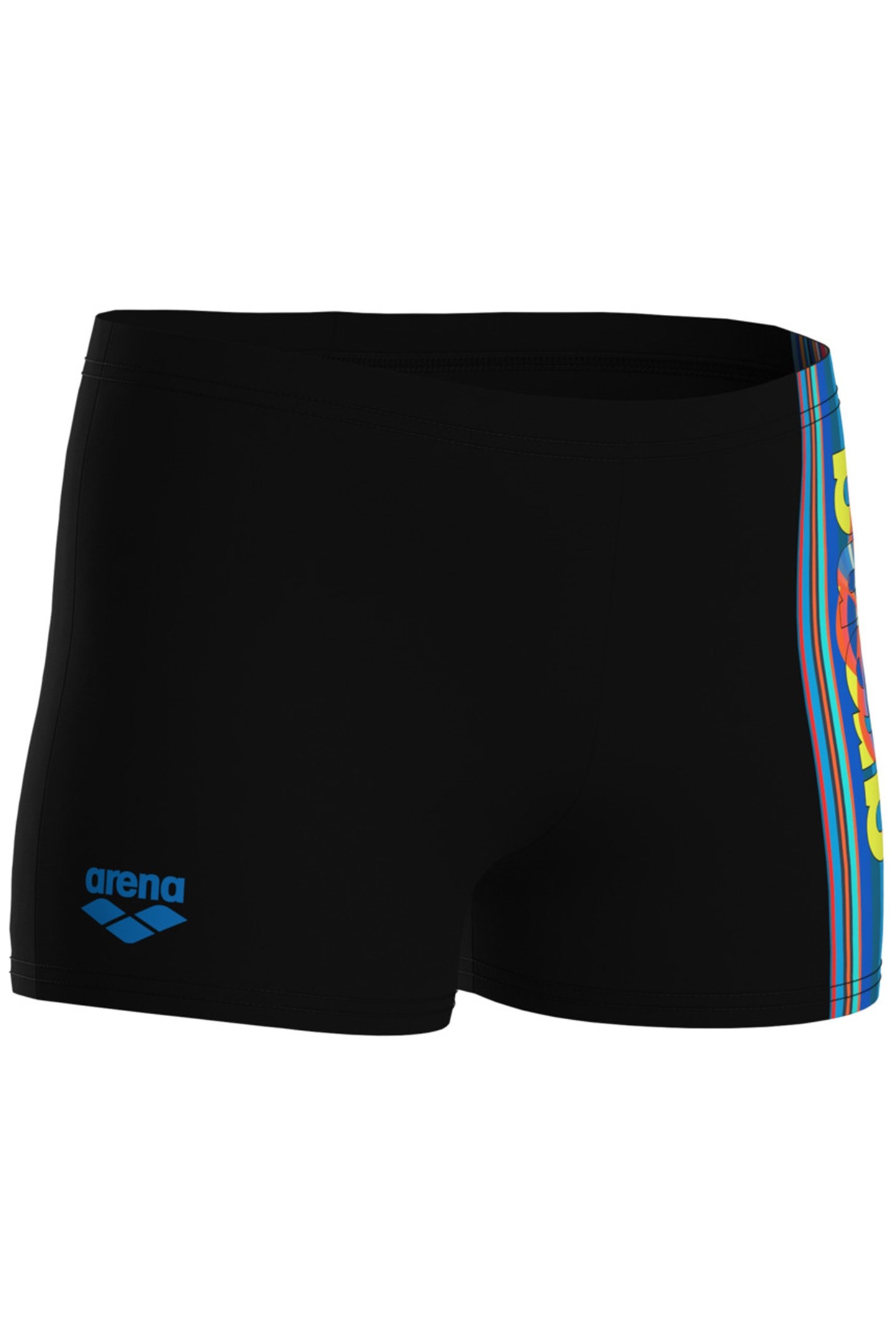 BOY'S ARENA PALETTE SWIM SHORT MULTI WATER BLACK 4