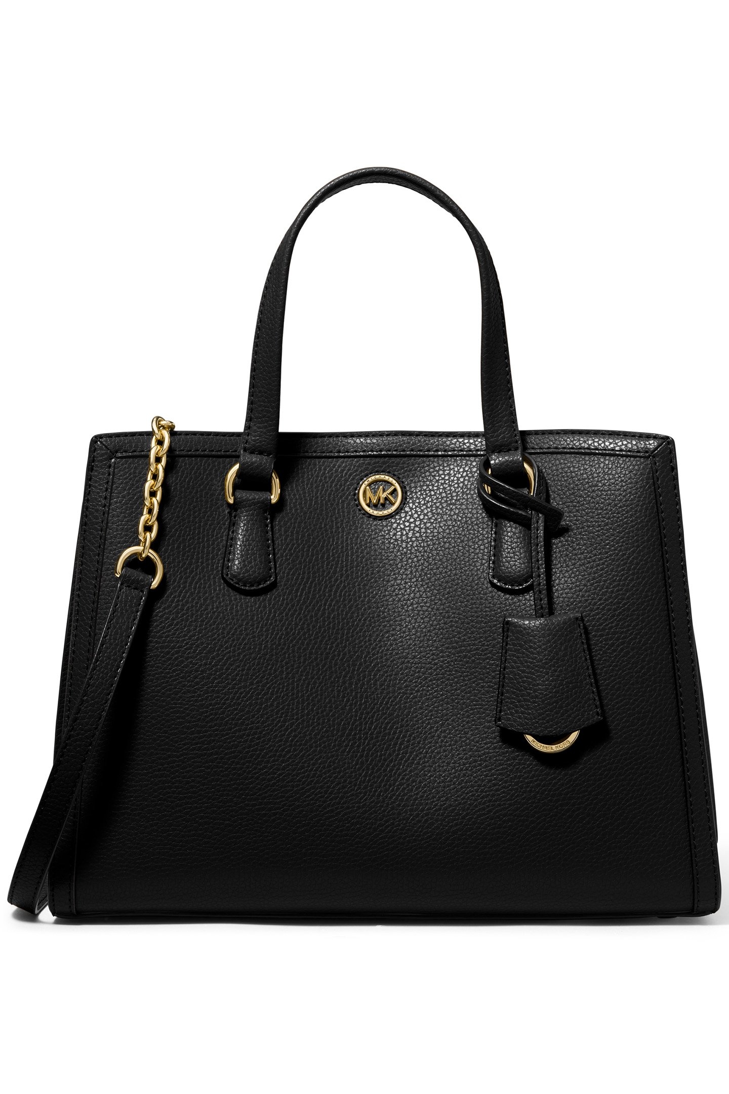 MEDIUM LEATHER SATCHEL BAG IN BLACK 1
