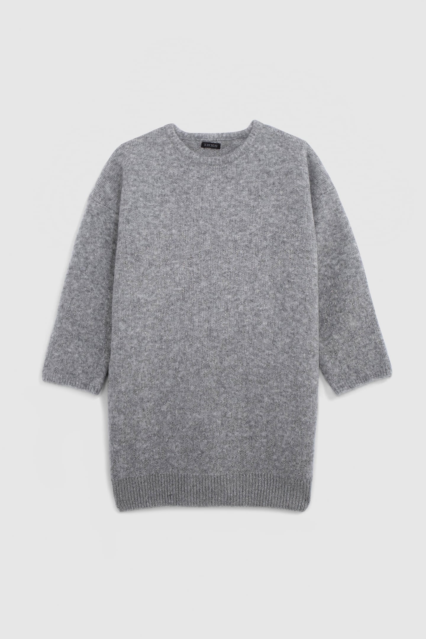 GIRL'S GREY JACQUARD LUREX SWEATER DRESS 1