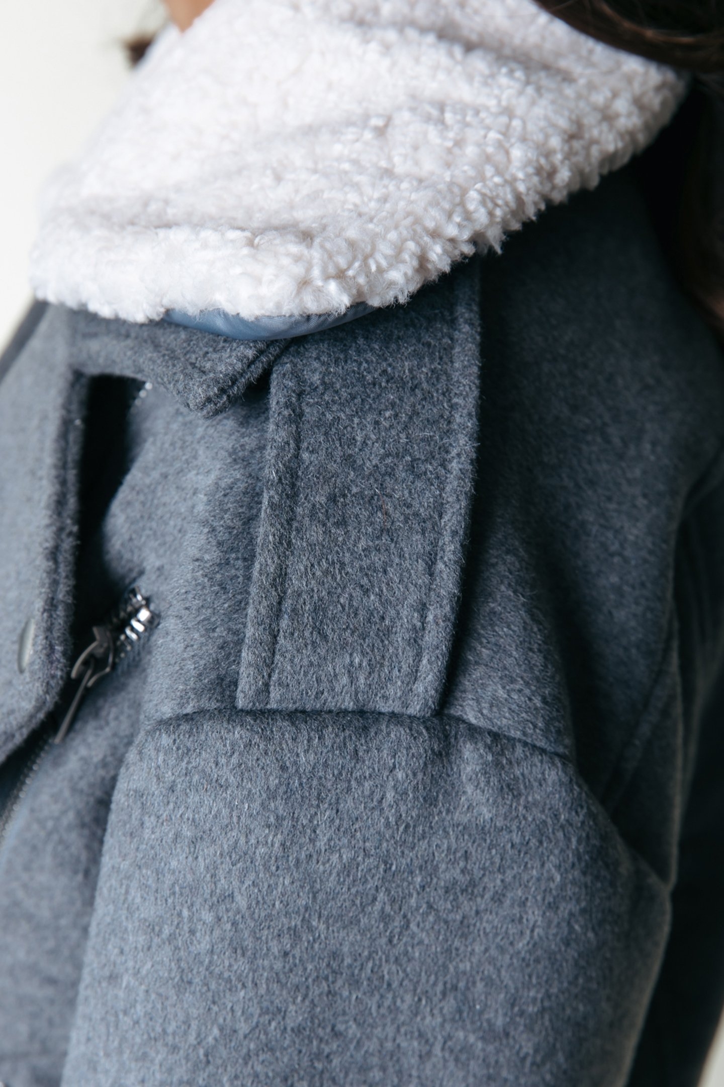 ELEA WOOL BIKER JACKET MEDIUM GREY MELANGE 8