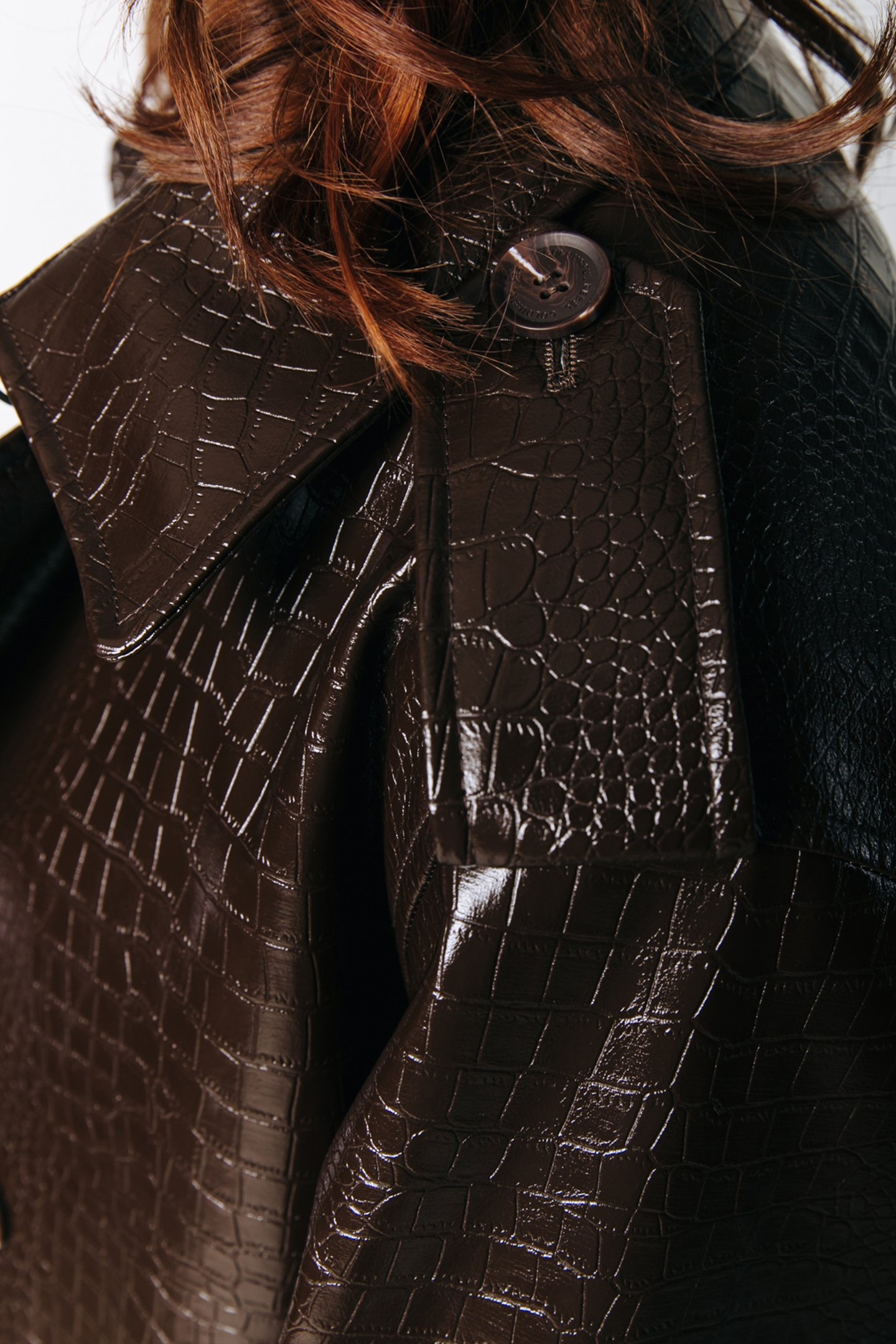 AZALEA SNAKESKIN TRENCHCOAT CACAO 5