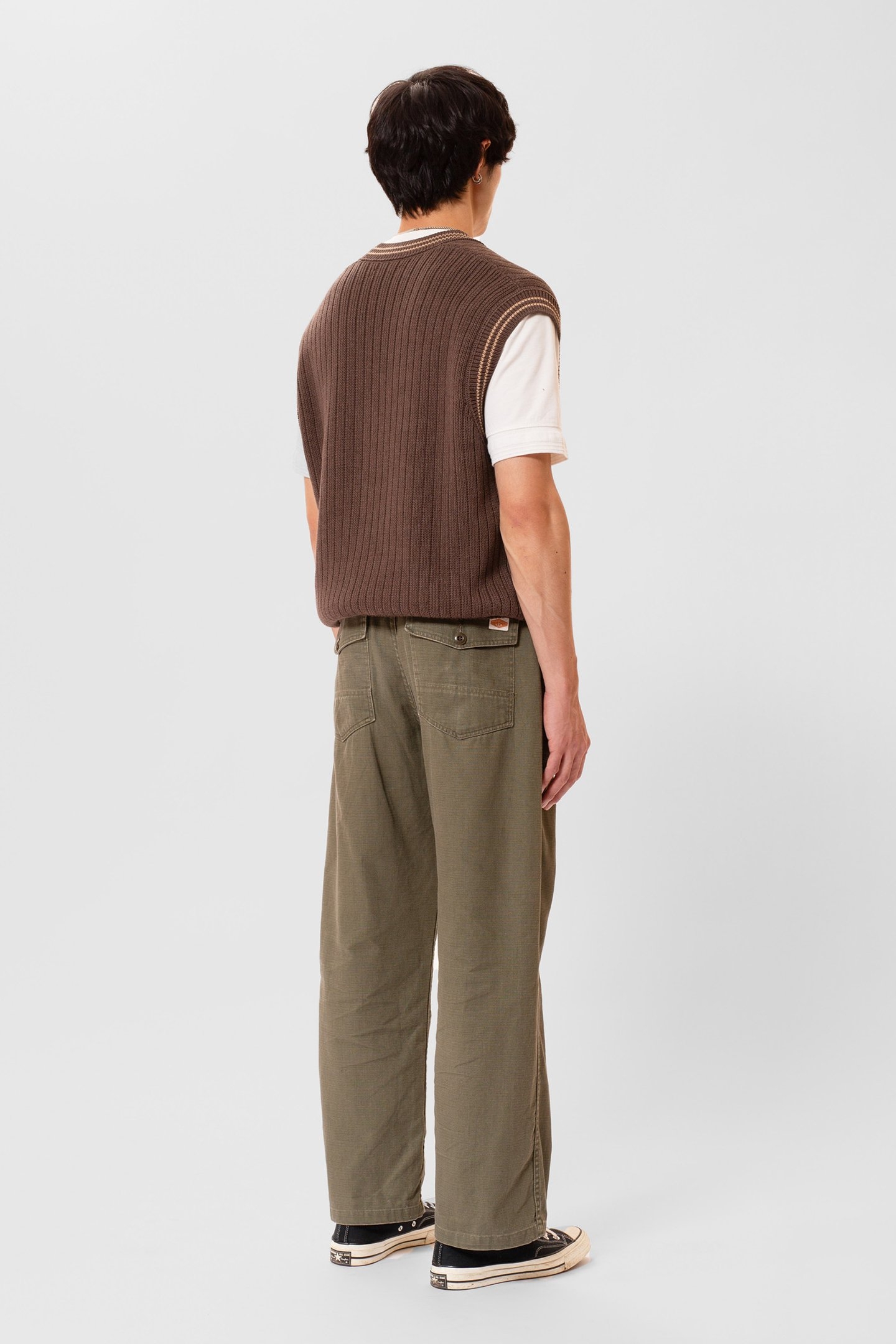 SVERRE KNITTED VEST BROWNMELANG 2