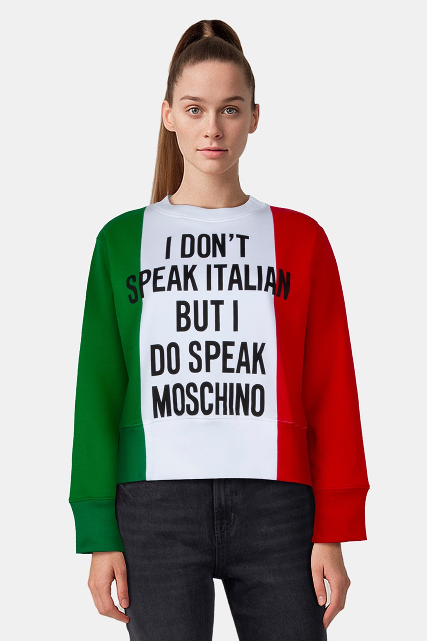COTTON SWEATSHIRT ITALIAN FLAG 1