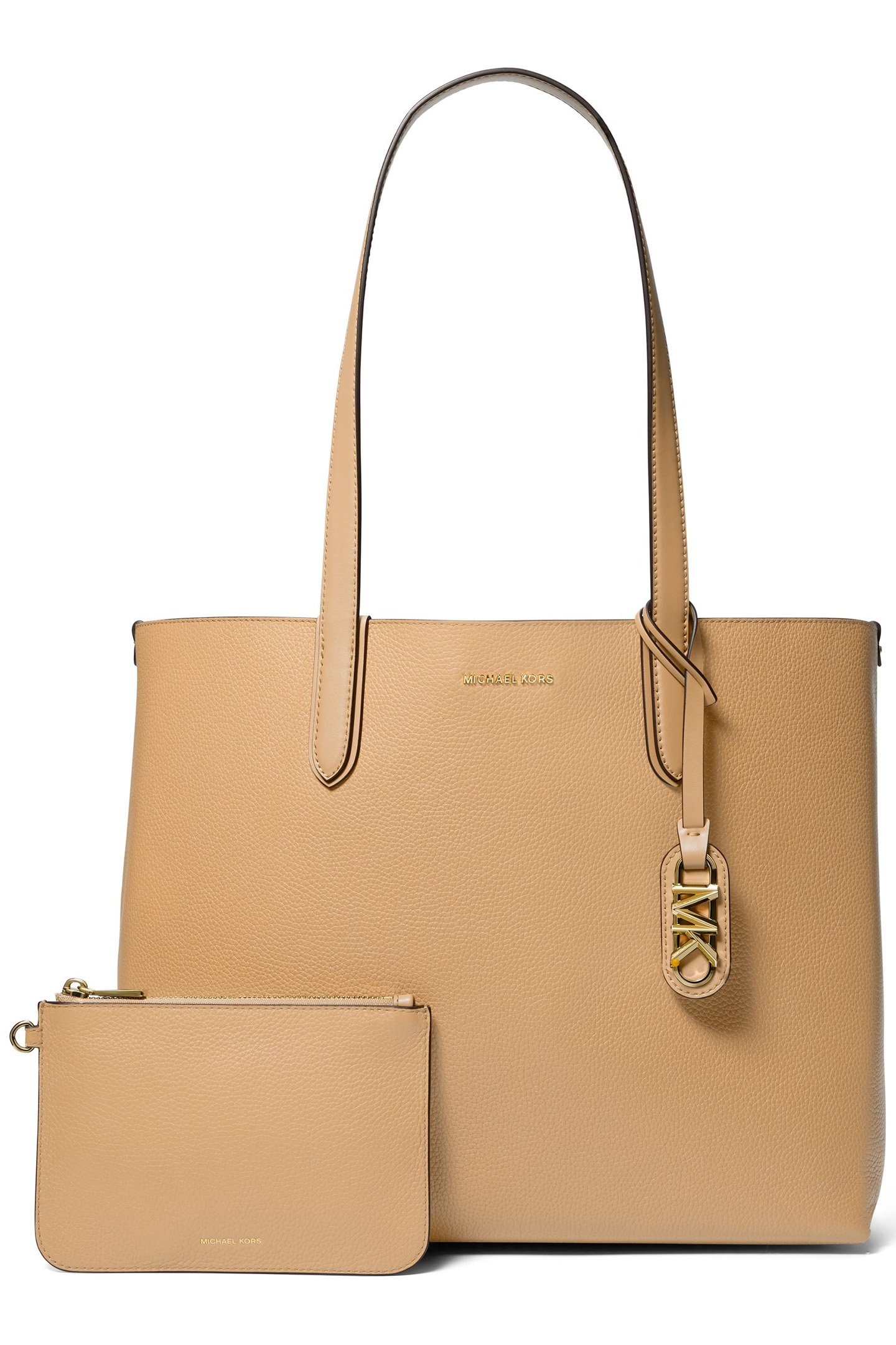 LARGE REVERSIBLE LEATHER TOTE IN BEIGE 4