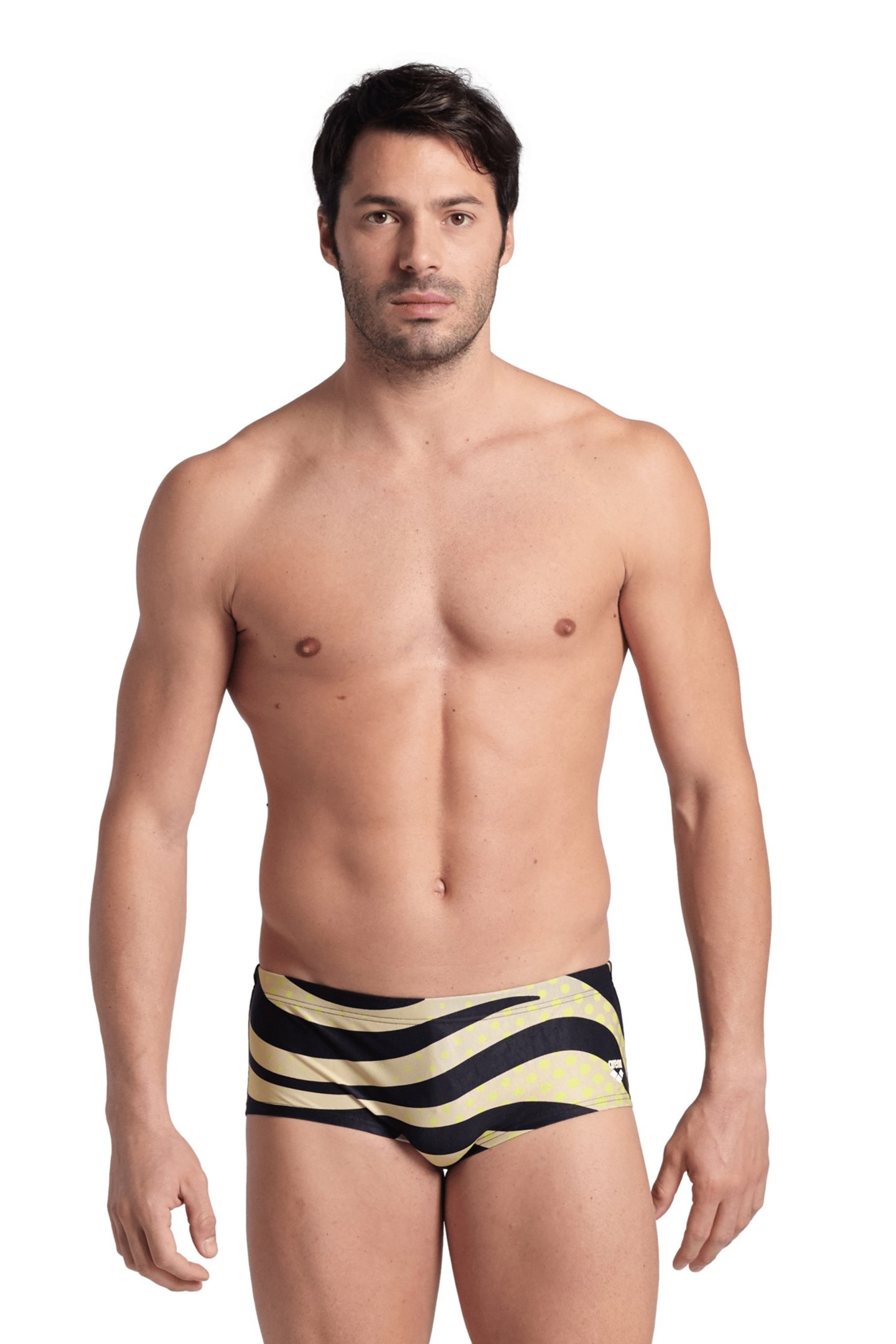 MEN'S ARENA MULTI STRIPES SWIM LOW WAIST BLACK MULTI 1