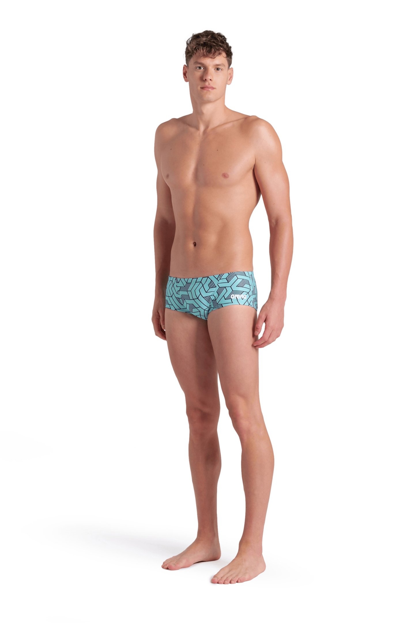 MEN'S ARENA ESCAPE SWIM LOW WAIST SHORT BLACK WATER BLUE MUL 3