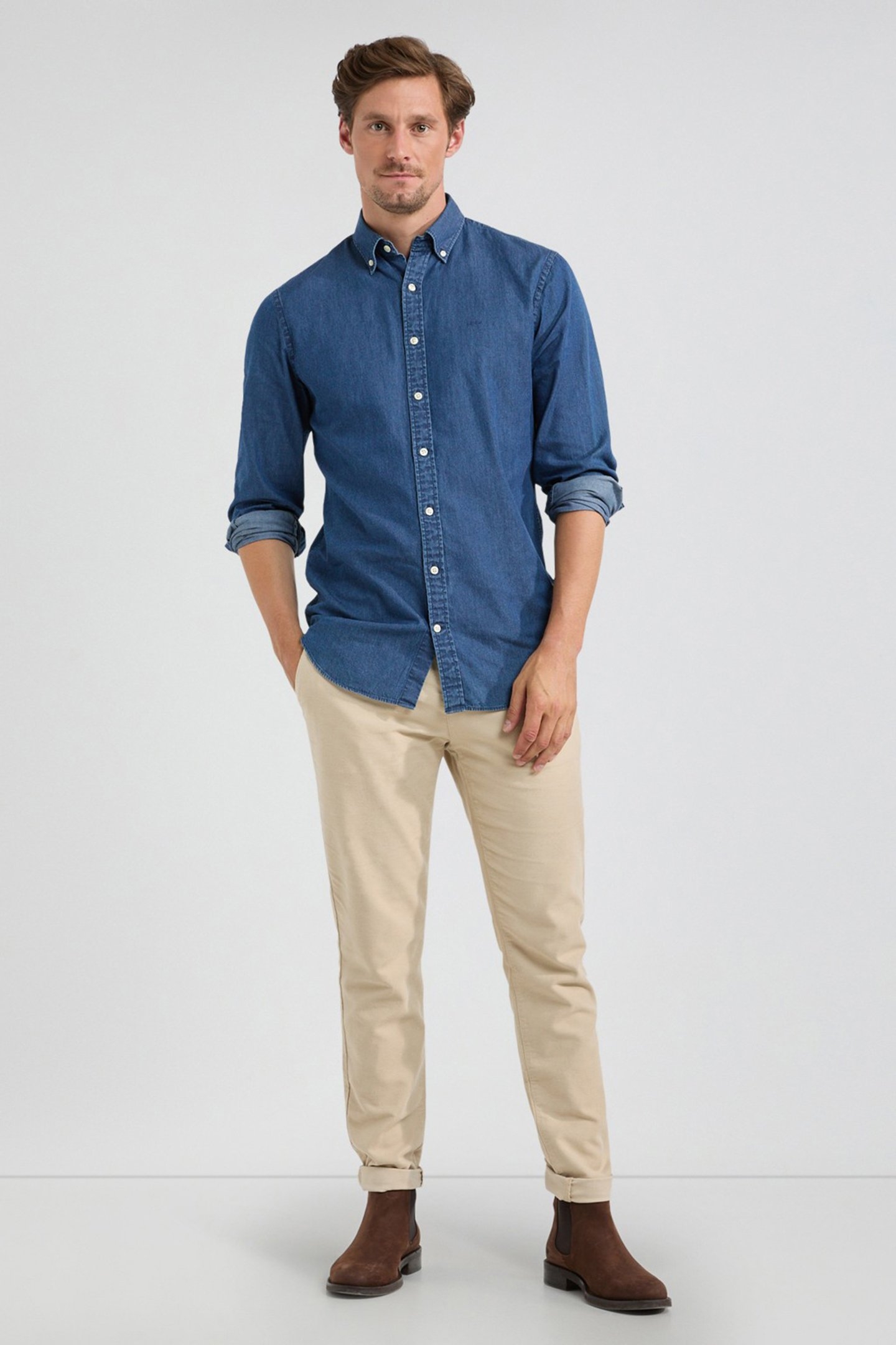 CHAMBRAY SHIRT MEDIUM BLUE 2