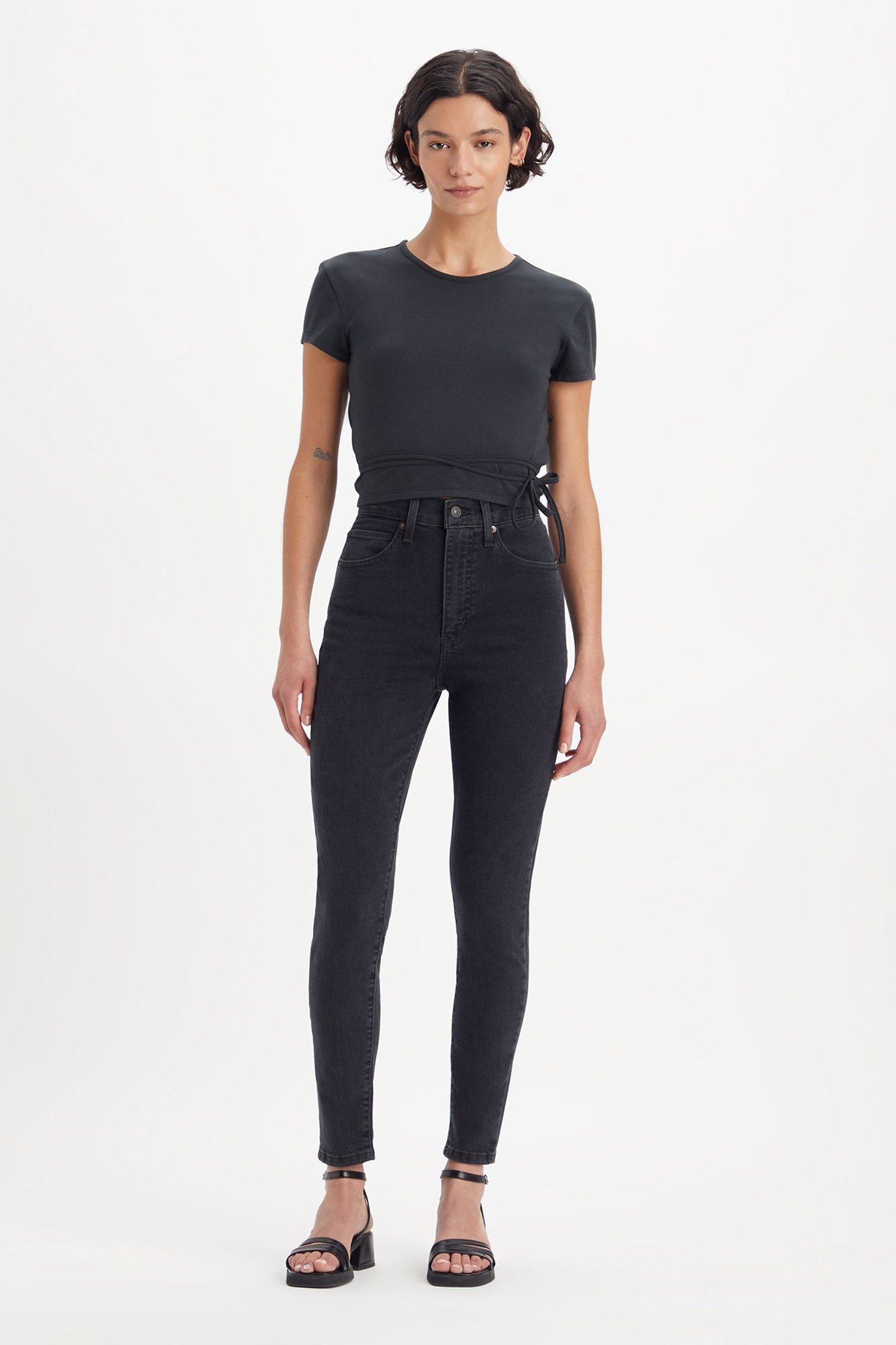 RETRO HIGH SKINNY JEANS BLACK 1