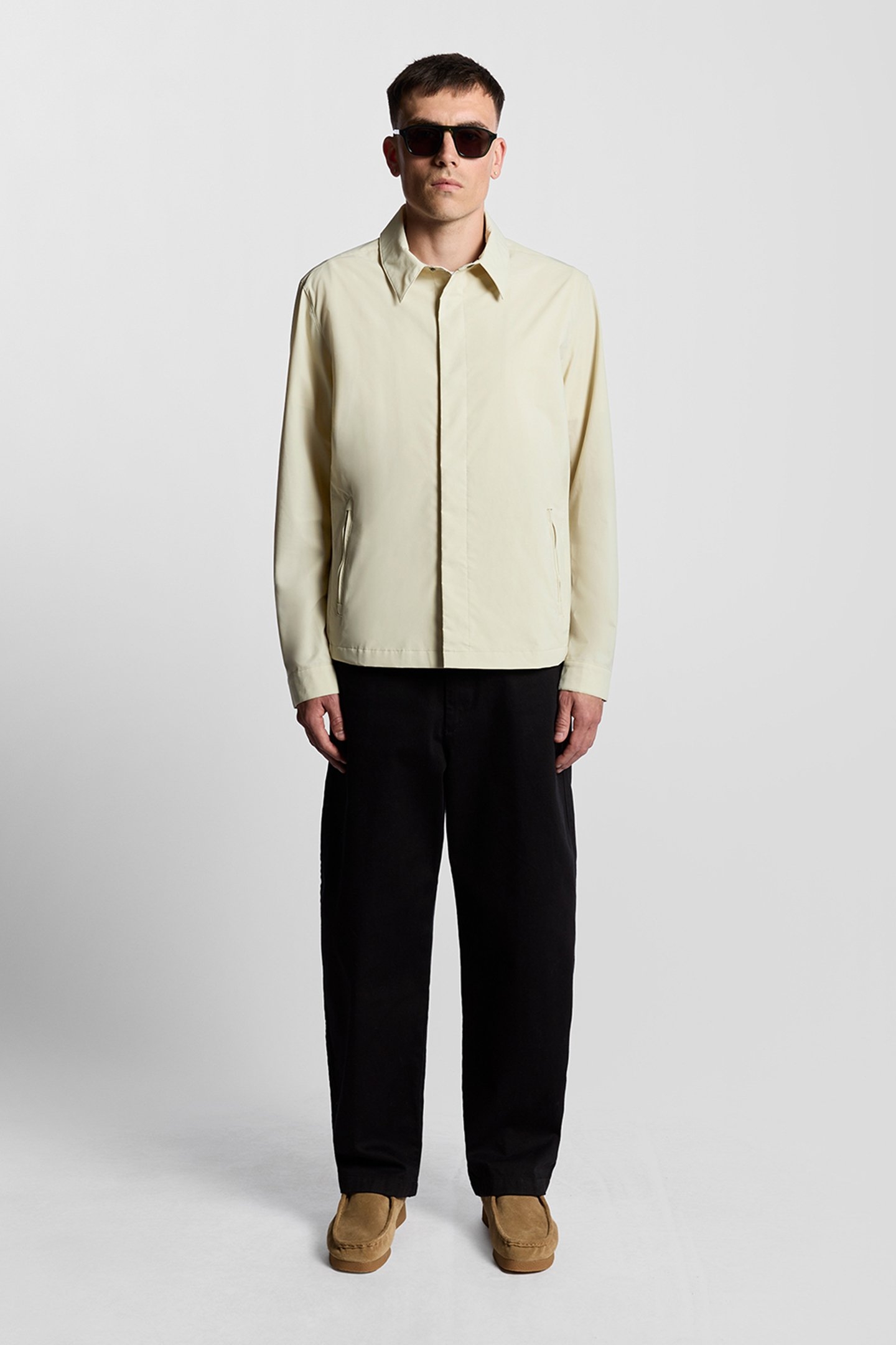 ZIP THROUGH NYLON OVERSHIRT GREY TAUPE 3