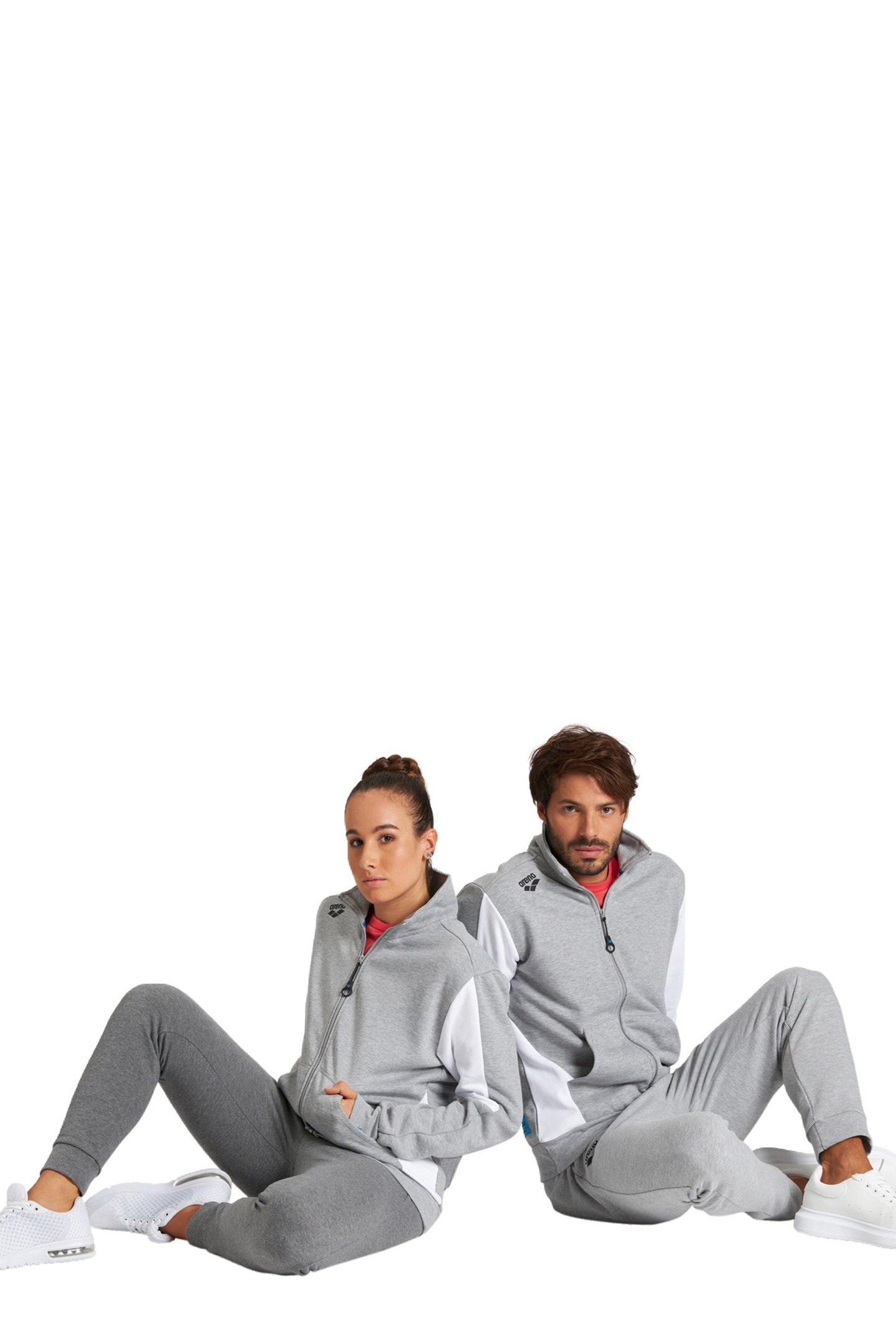 TE F/Z JACKET MEDIUM GREY MELANGE WHITE 5