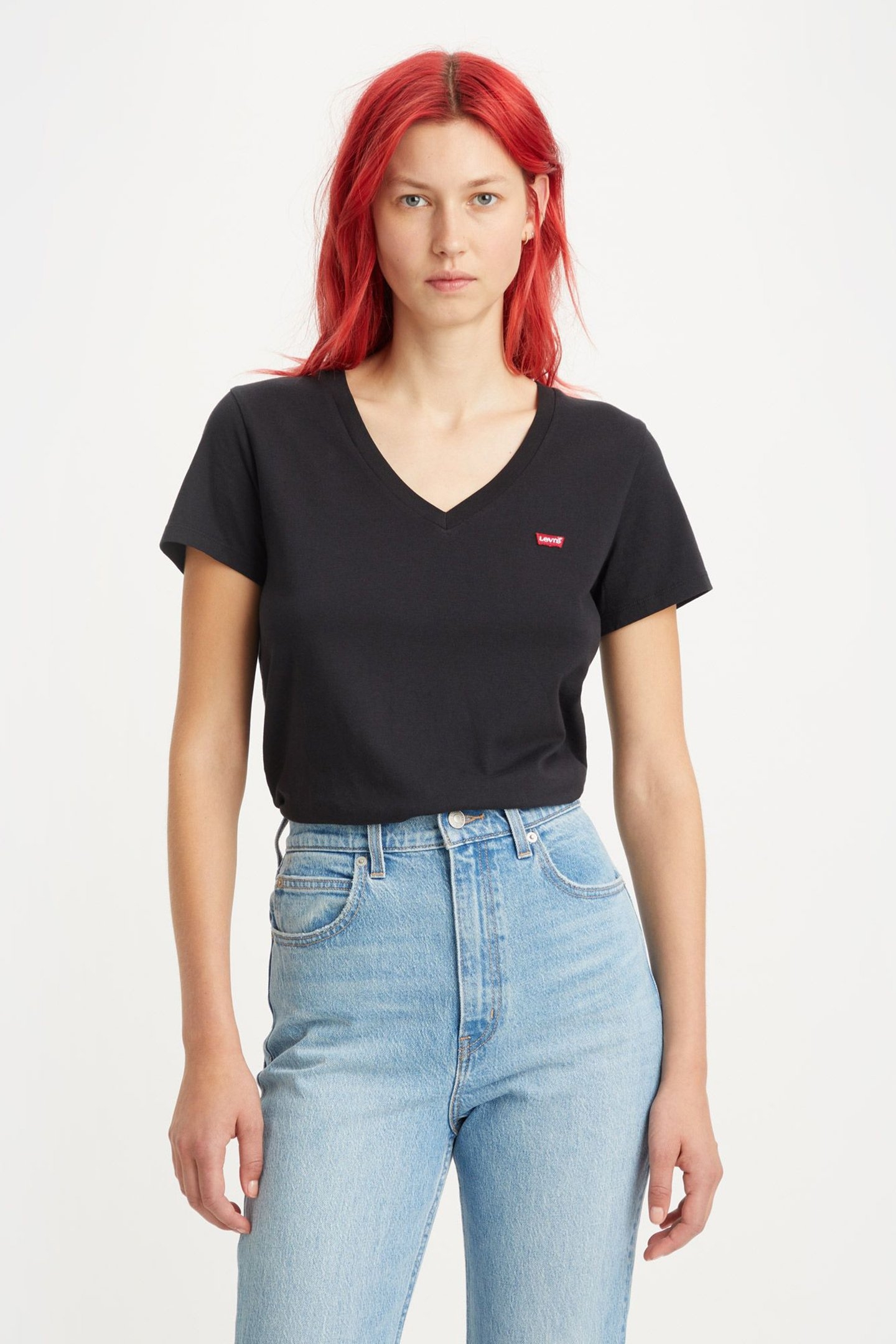 PERFECT V-NECK TEE BLACK 1