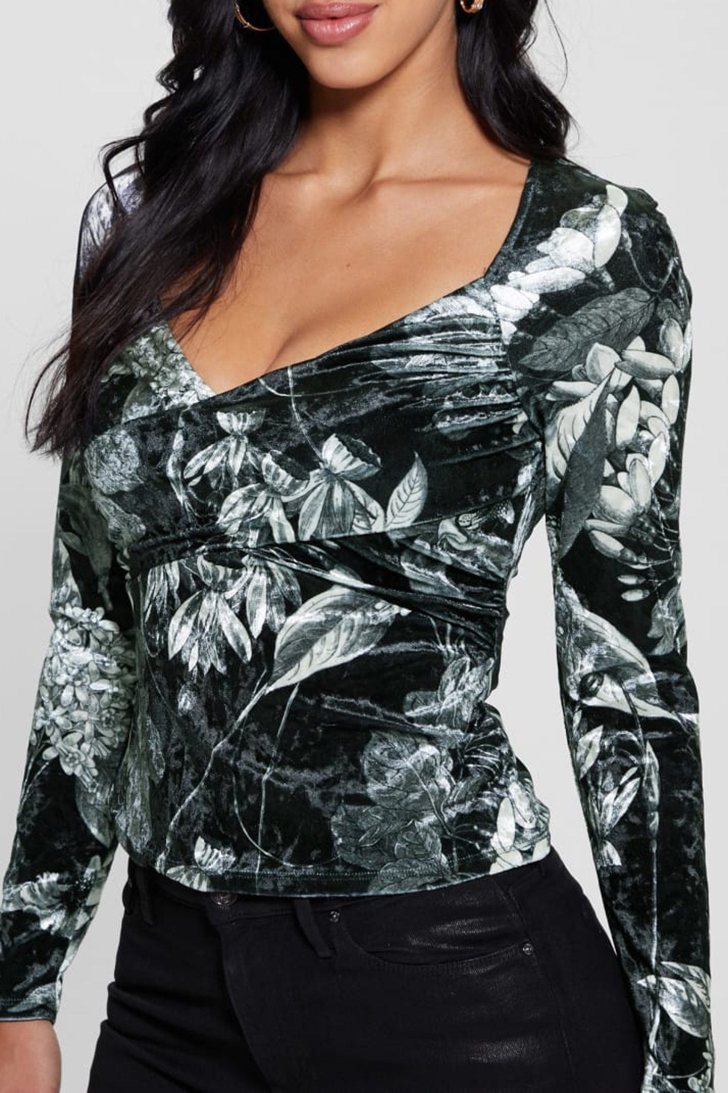 LS DIANNA VELVET TOP PHANTOM FLORA BLACK 4