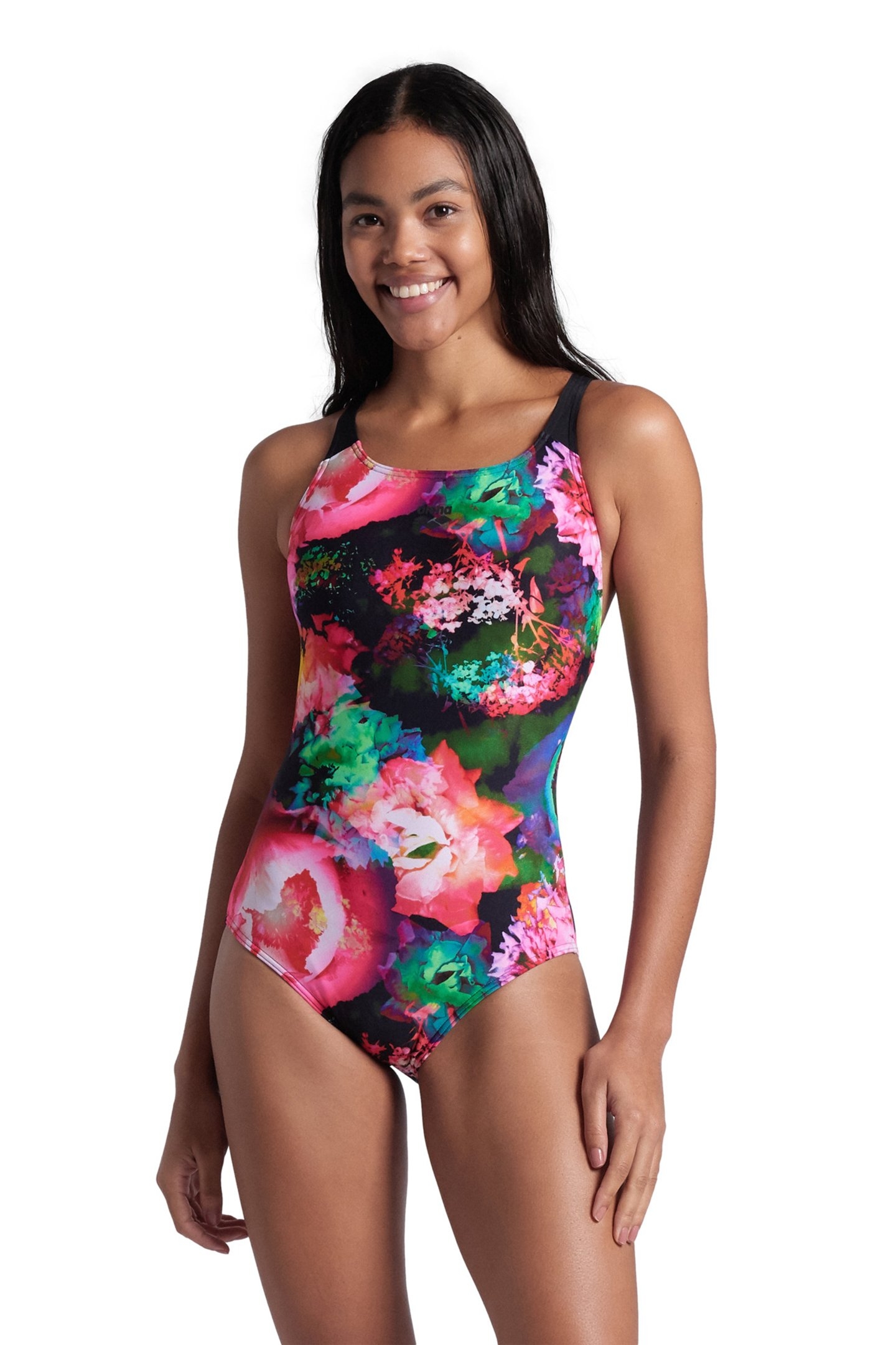 WOMEN'S ARENA ROSELAND SWIMSUIT SWIM PRO BLACK MULTI 1