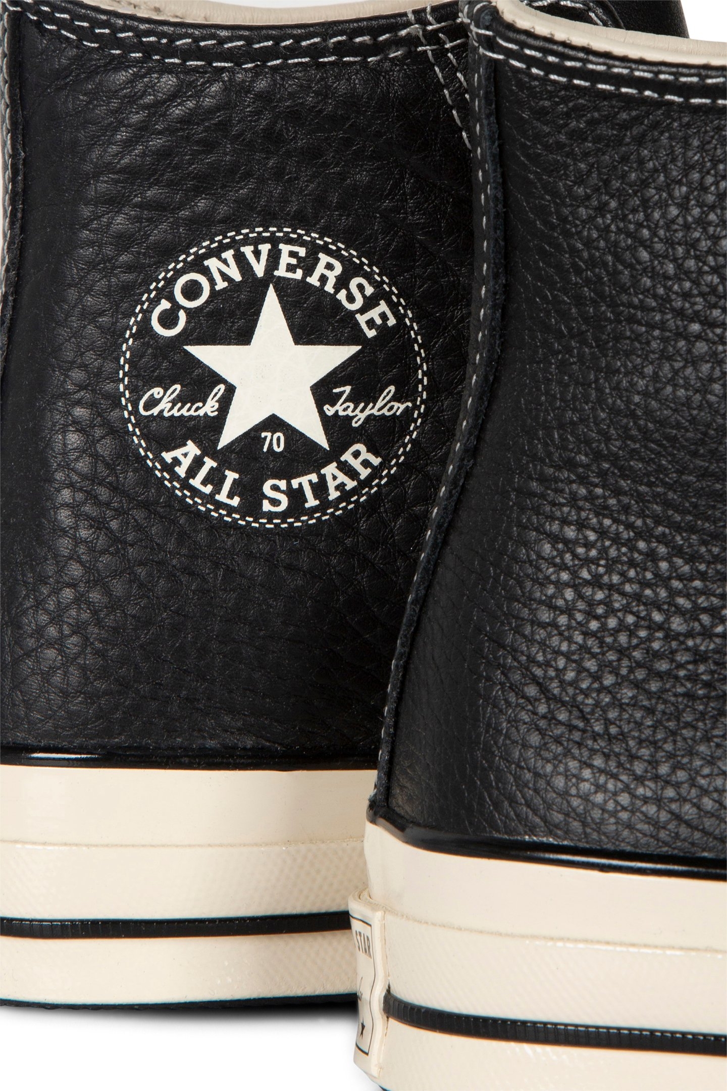 UNISEX CHUCK 70 LEATHER BLACK/NATURAL IVORY/EGRET 4