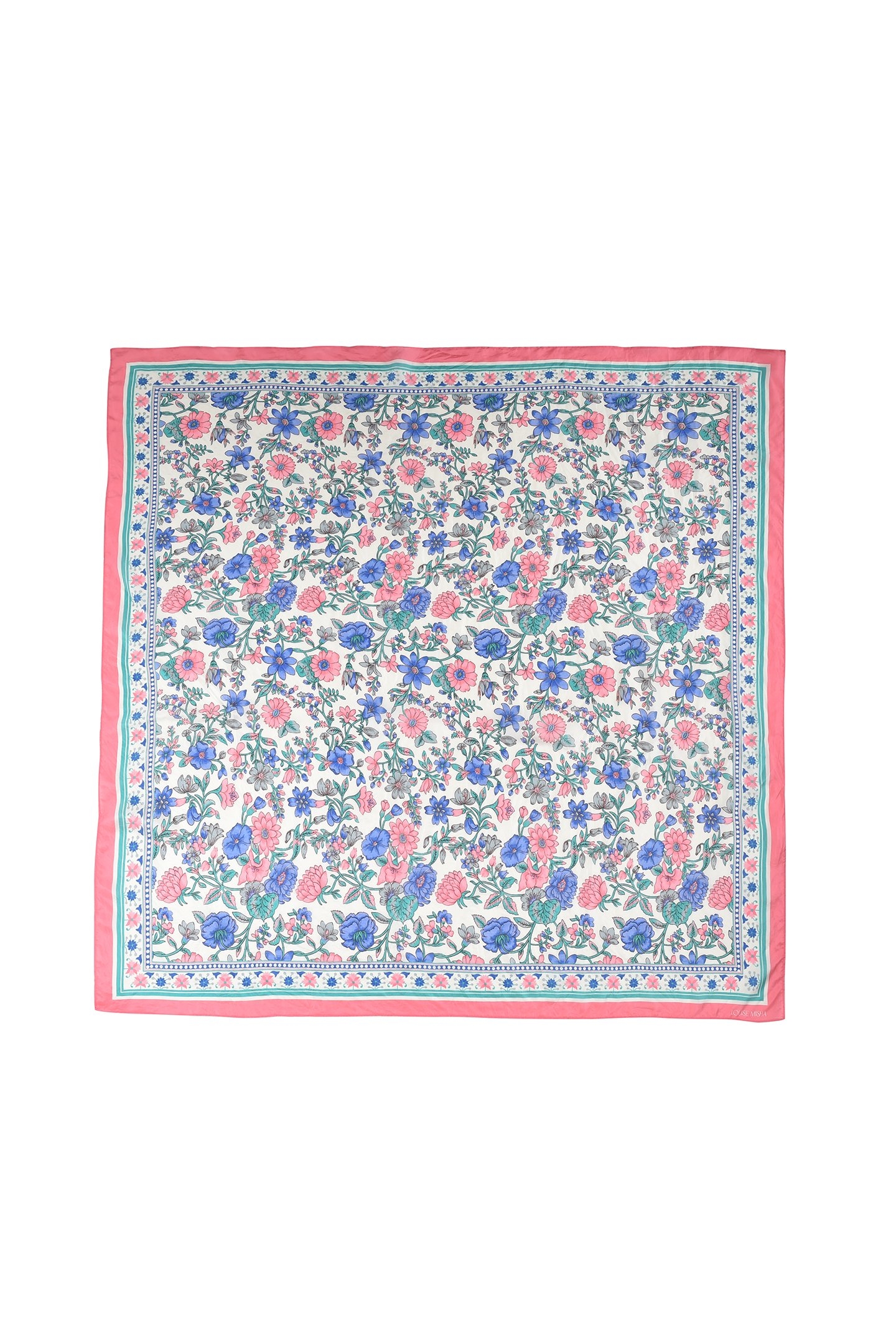 WOVEN SCARF ROMY (100X100) BLUE SUMMER MEADOW 1