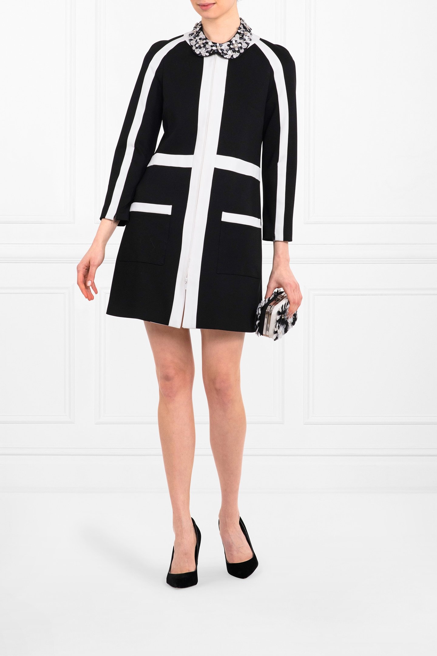 PRESENCE MANTEAU BLACK/WHITE 2