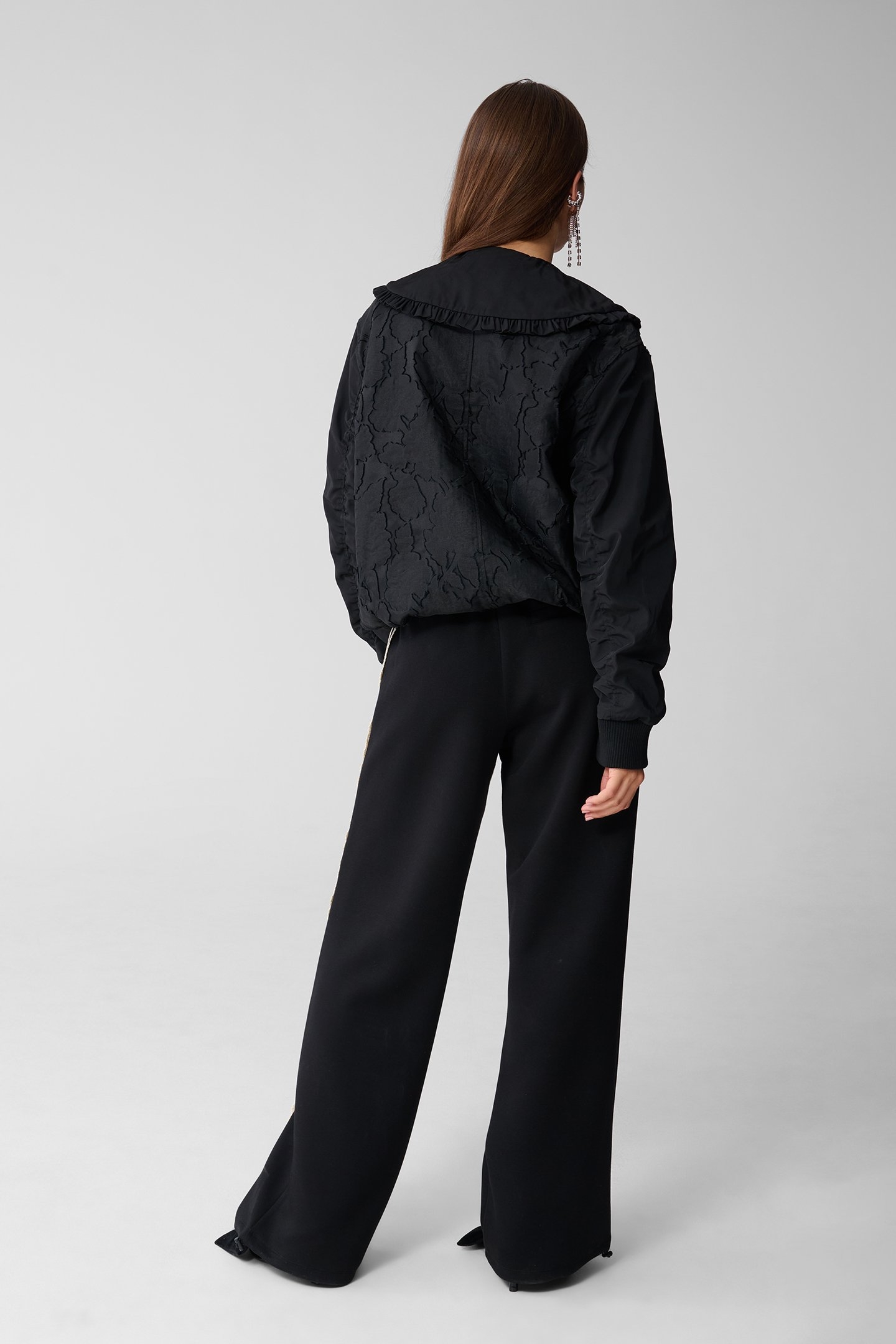 LA-SBSTUDIO BIG COLLAR BOMBER BLACK 2