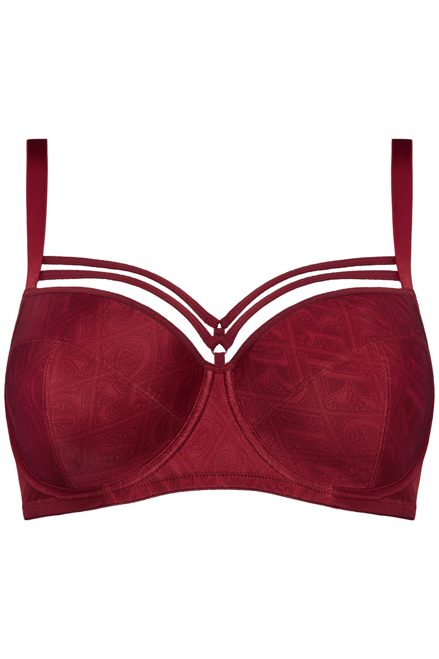 SEDUCTION BRAPLUNGE BALCONYWIRED PADDED RED 2