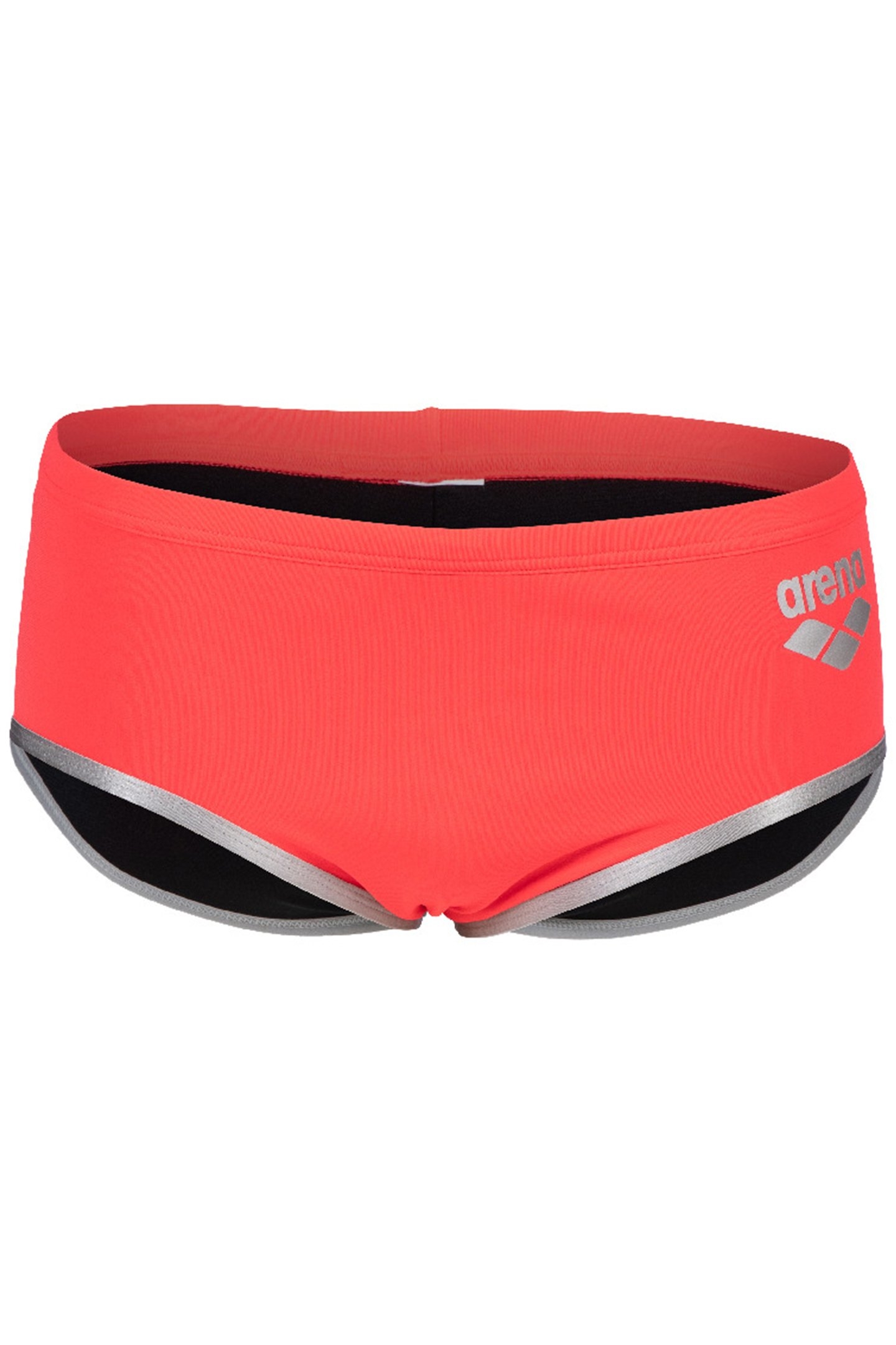 MEN'S ARENA ONE 12CM SWIM BRIEFS BIG LOG FLUO RED SILVER 4