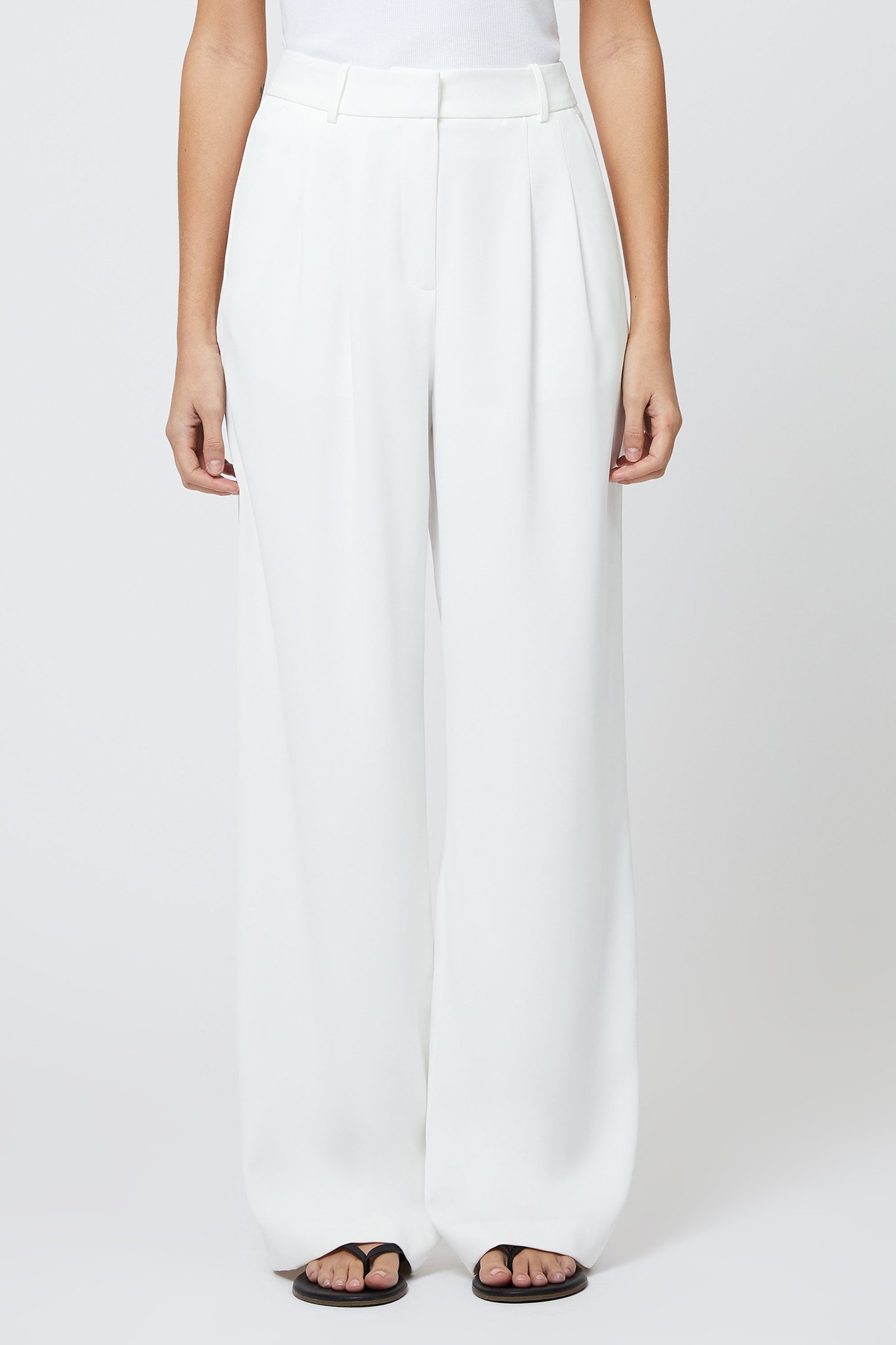 HARRIE SUITING TROUSER SUMMER WHITE 1