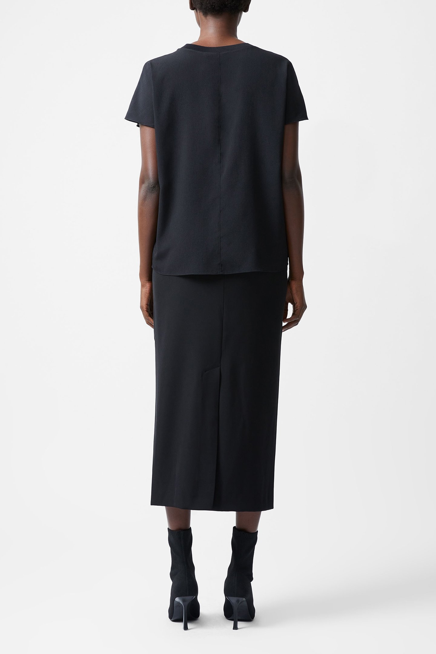 CAPRINA CREPE CREW NECK TOP BLACK 3