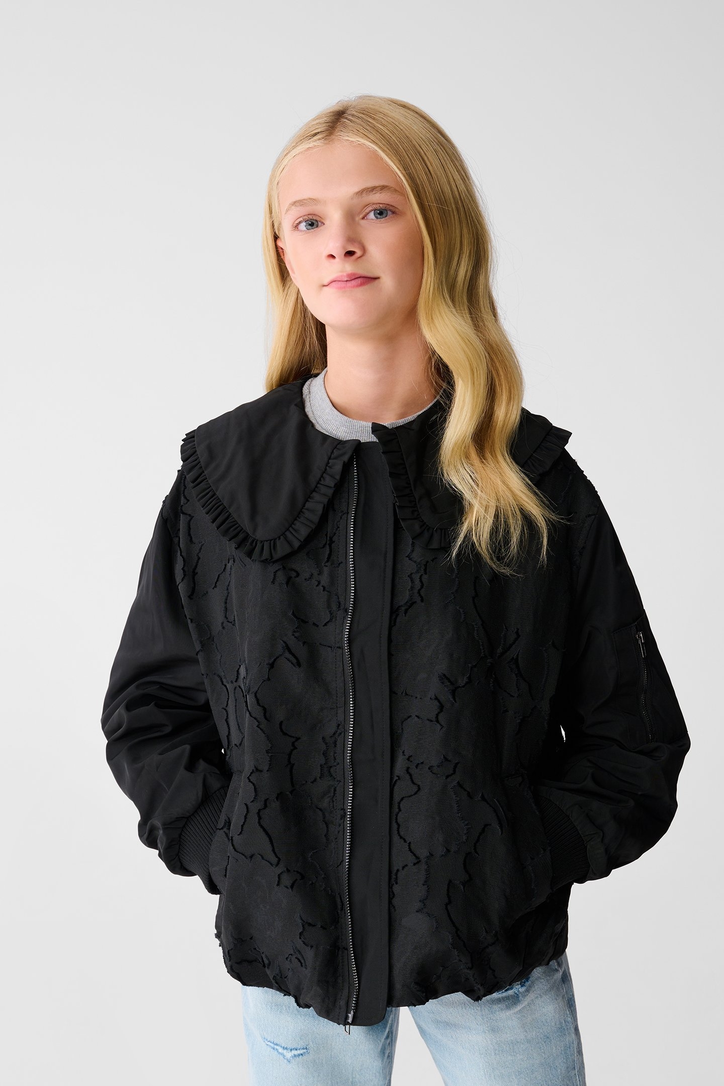 GBA-SBBIG COLLAR BOMBER BLACK 1