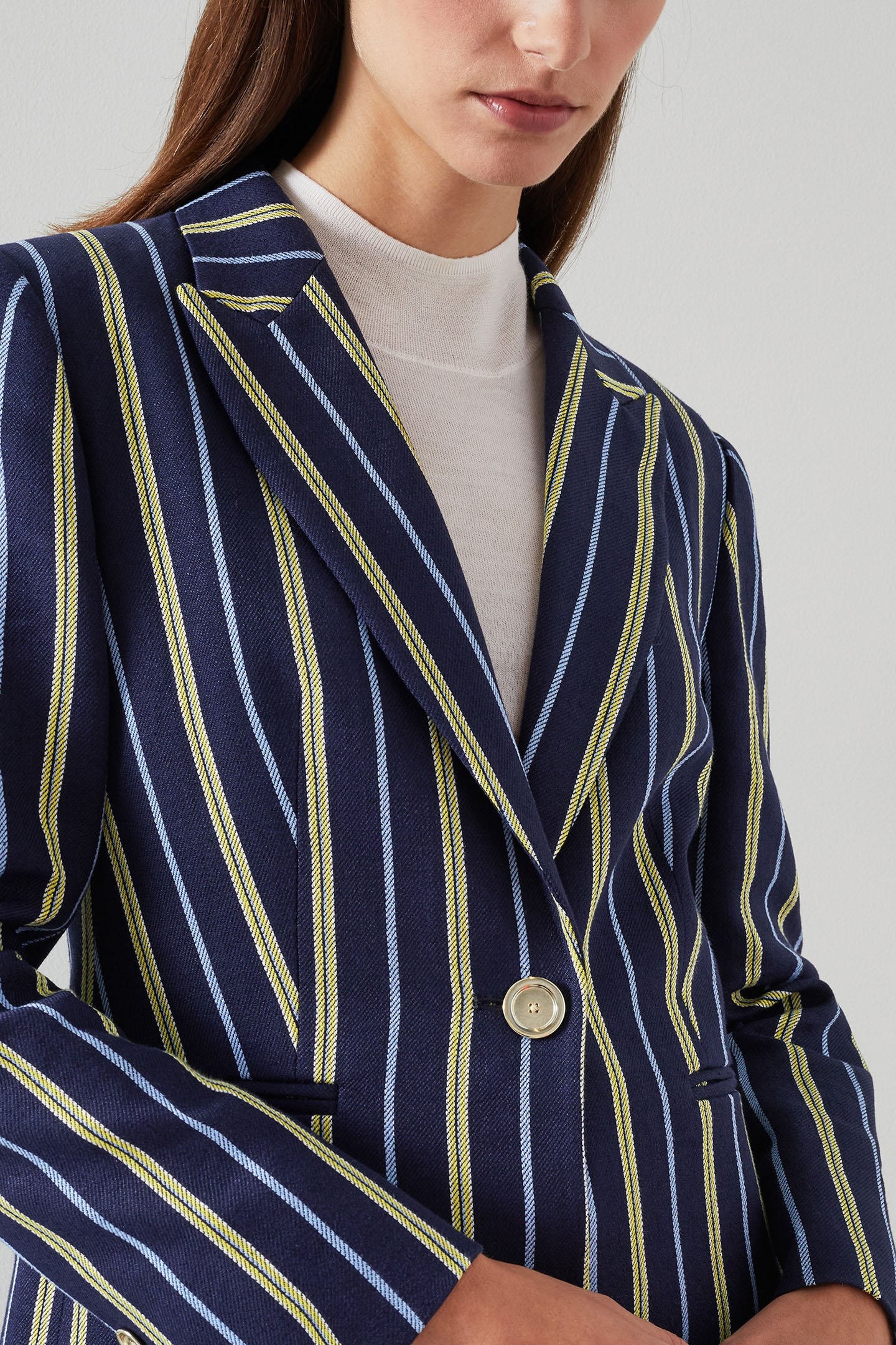 JK MYA STRIPE BLAZER NAVY MULTI 4