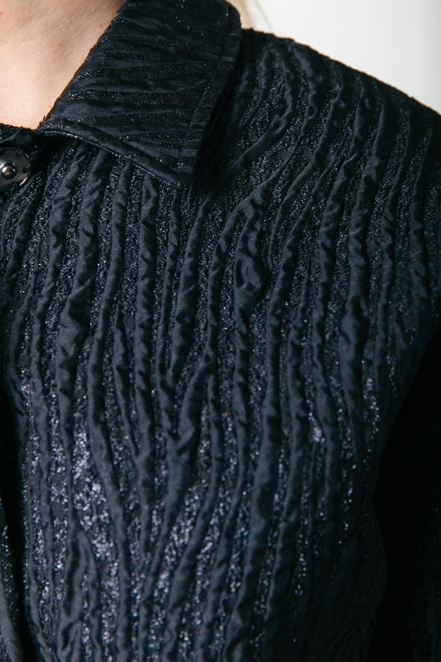 BENTE ZEBRA LUREX JACQUARD BOMBER JACKET BLACK 3