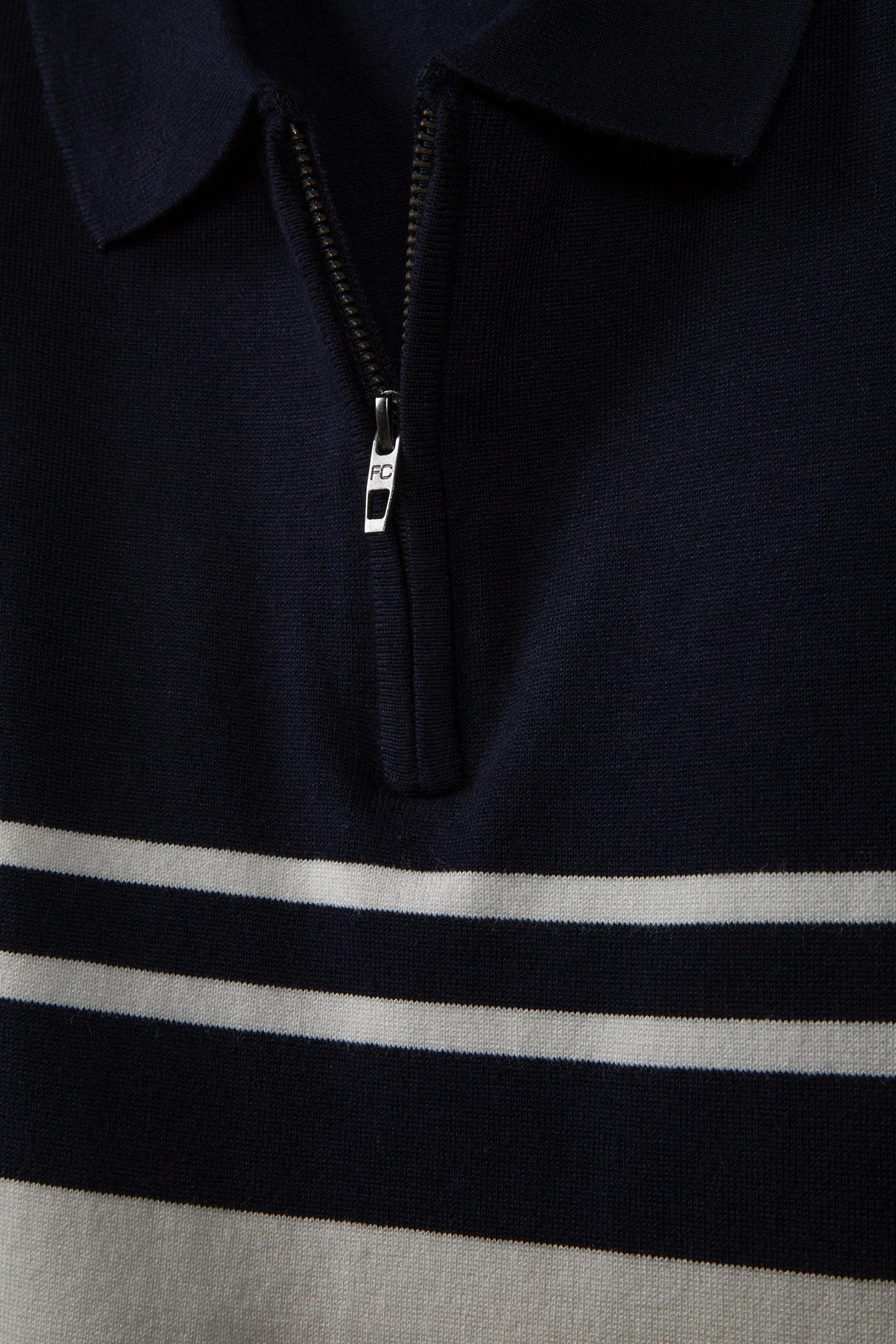 LUX STRIPE POLO SHORT SLEEVE MARINE/ECRU 5