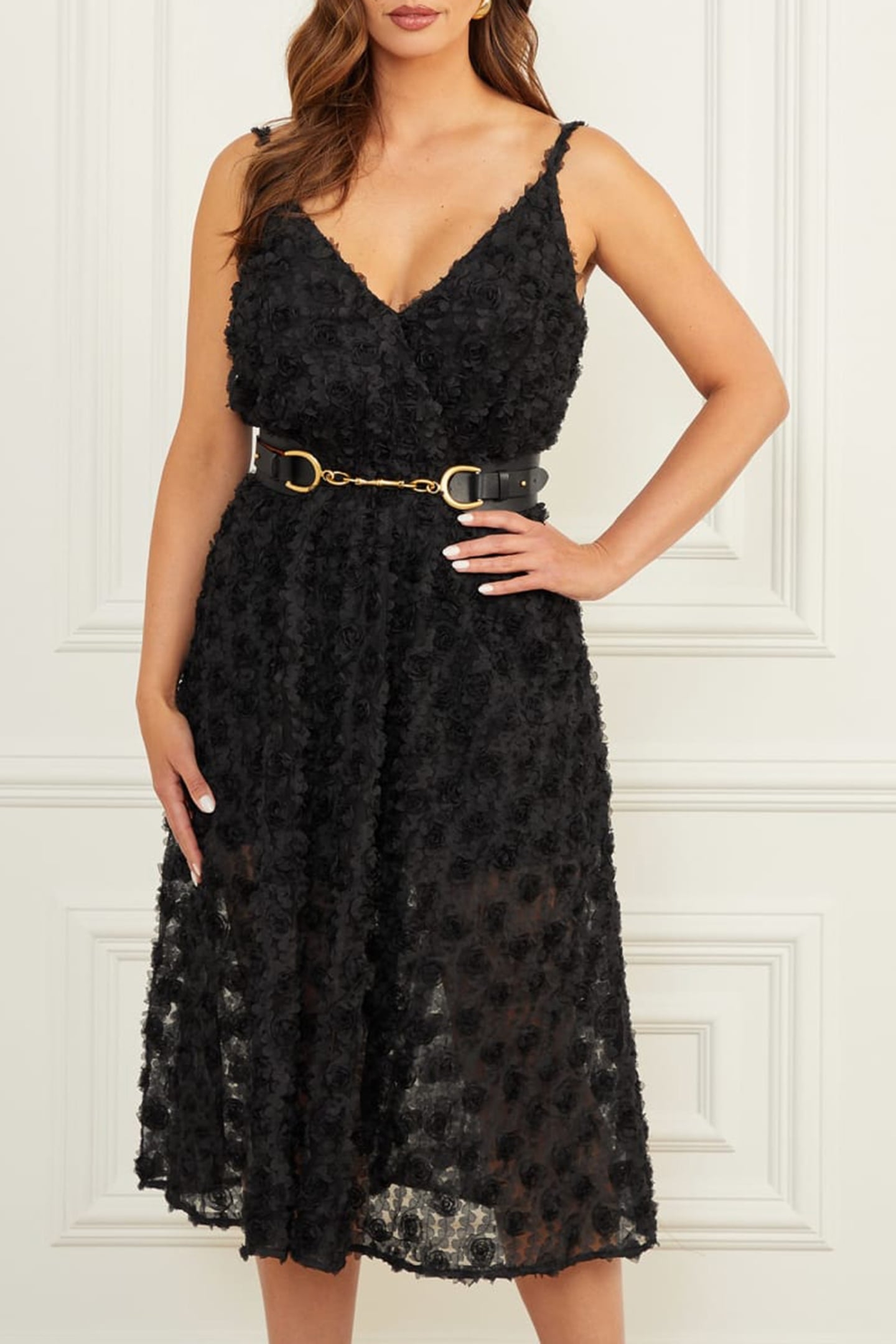 MARCIANO BY GUESS ROSIE DRESS JET BLACK 1