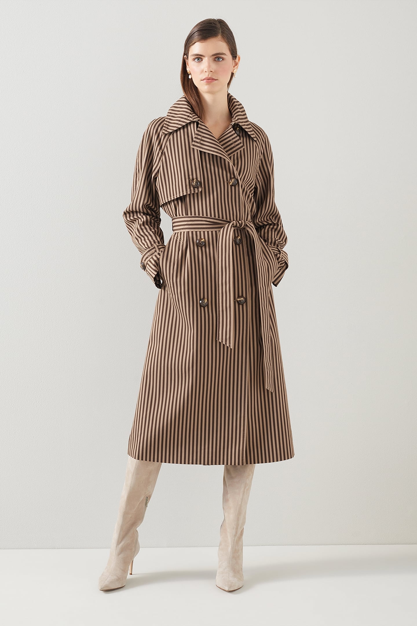 CT CARINE- STRIPED TRENCH BROWN 2