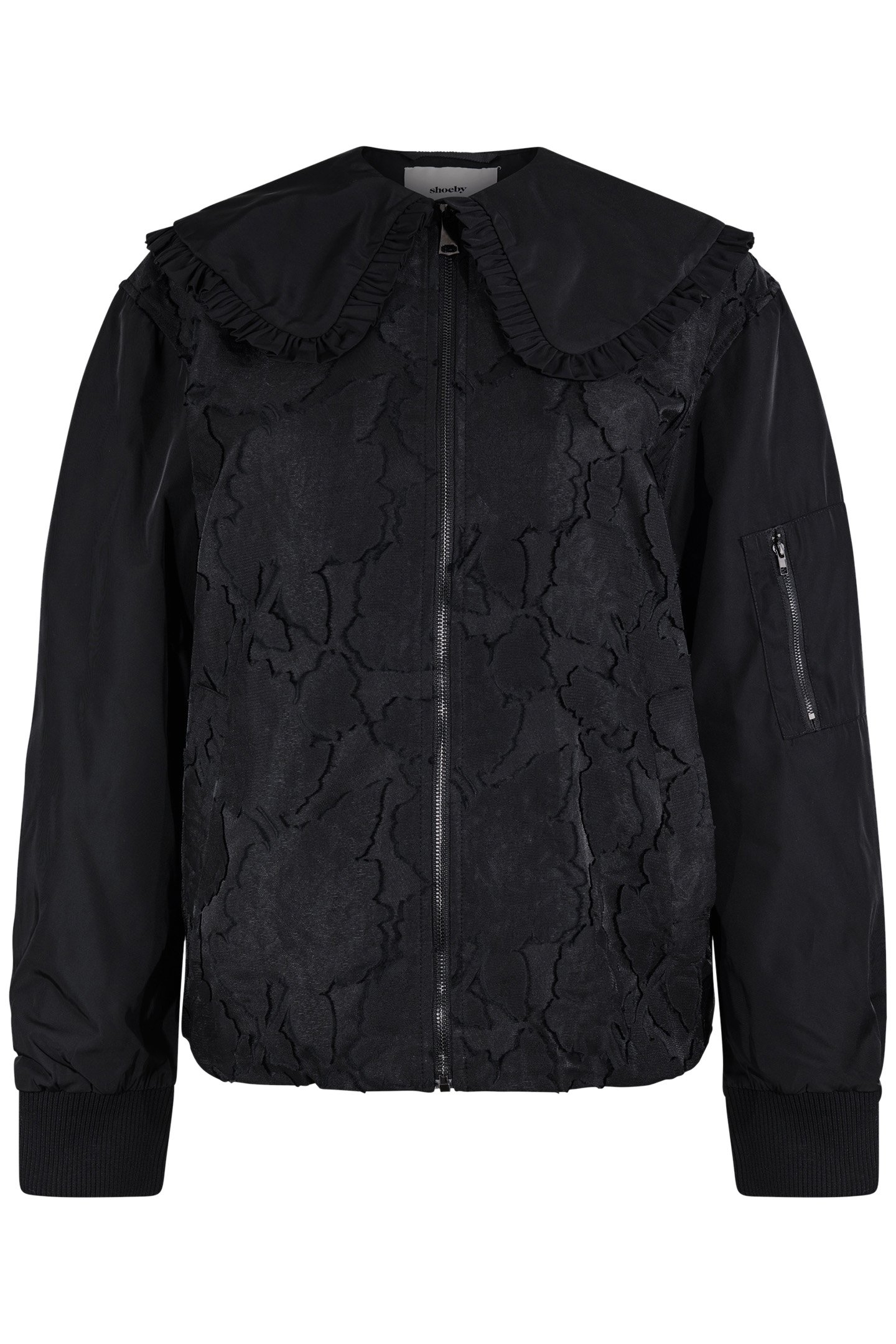 LA-SBSTUDIO BIG COLLAR BOMBER BLACK 3