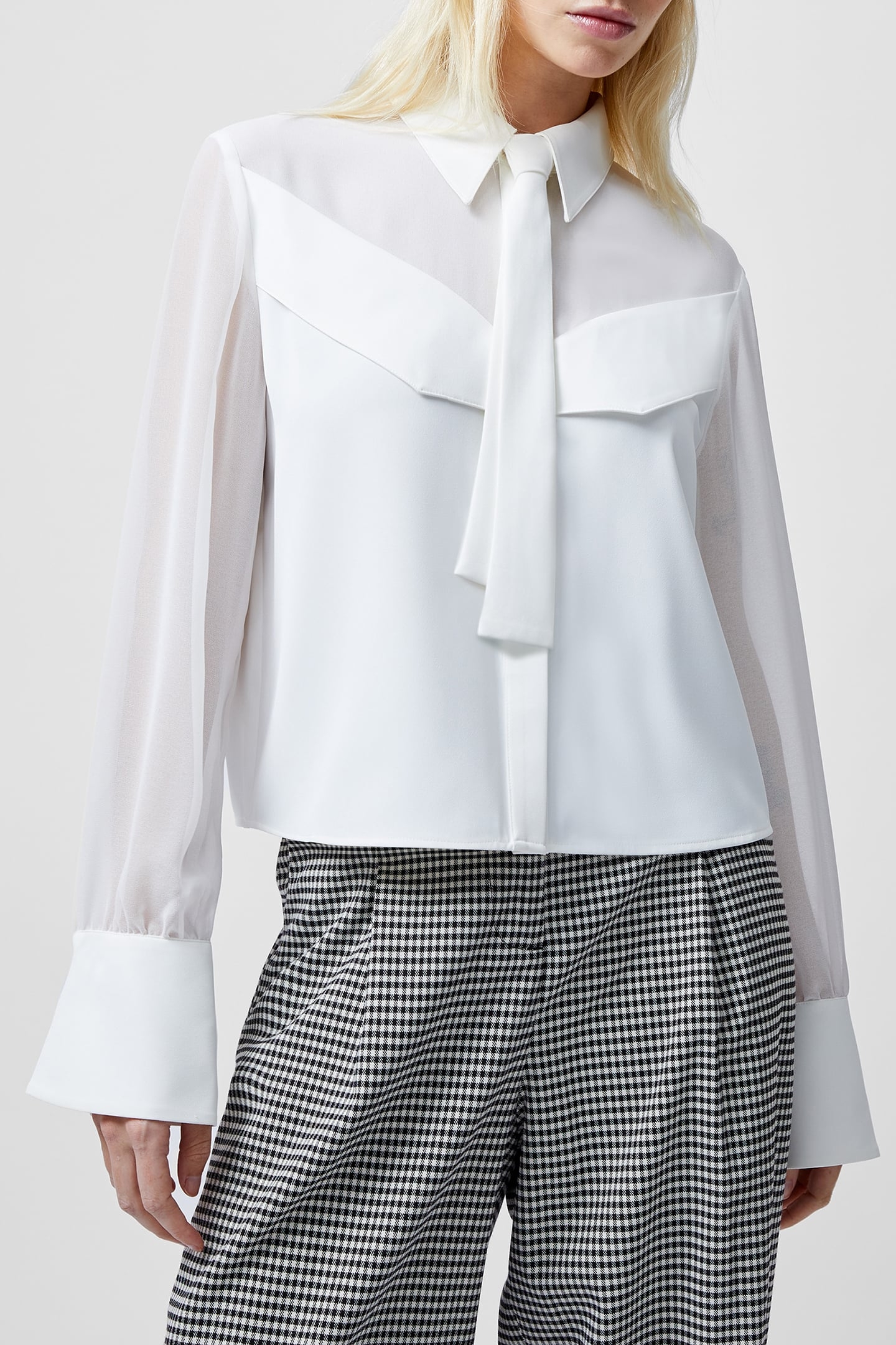 AREZZO NECK TIE SHIRT SUMMER WHITE 1