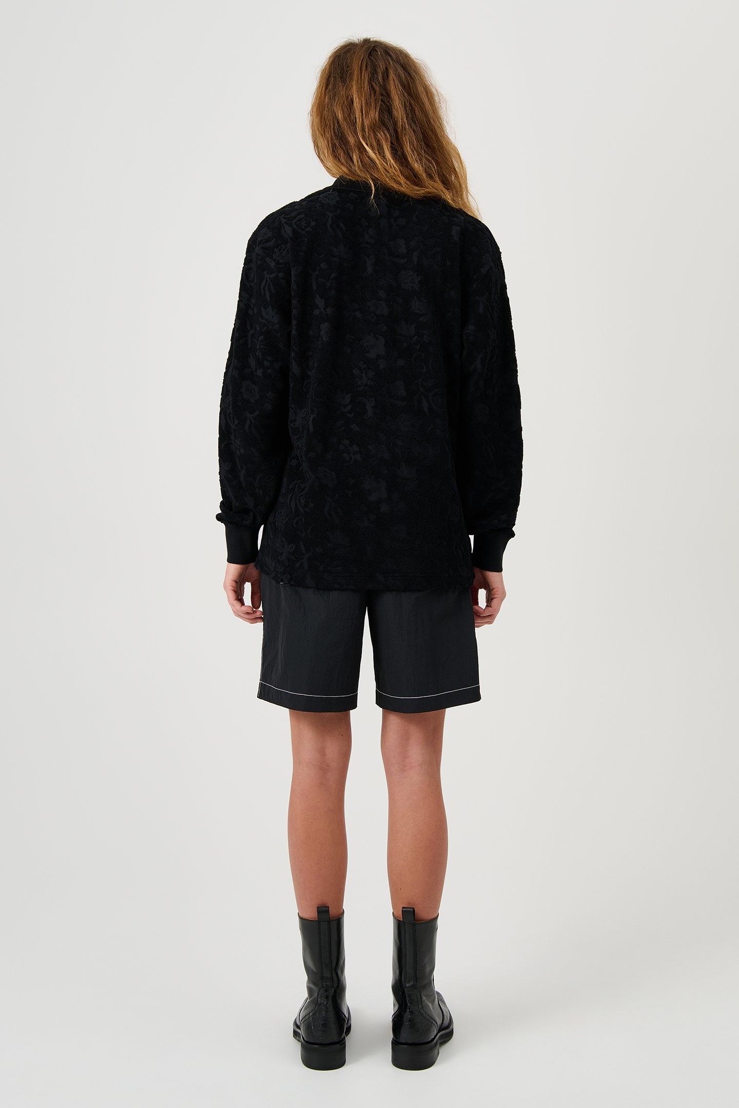 ROBERT PLUSH L/S POLO SHIRT BLACK 5