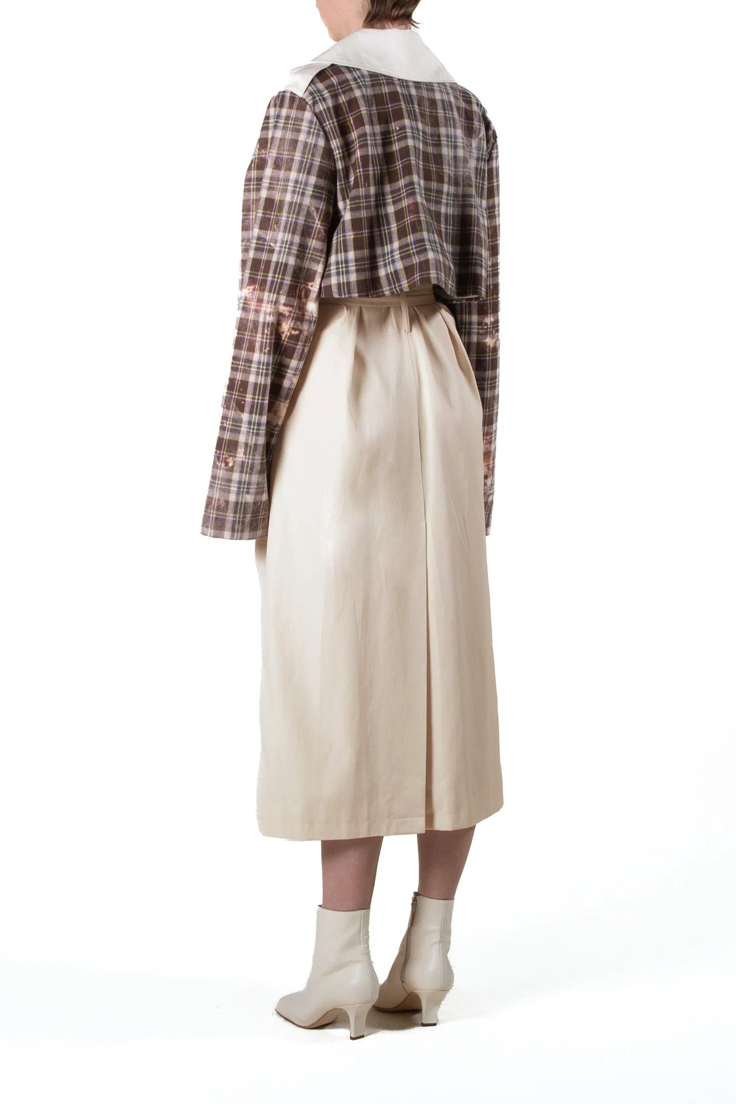 CHECKED TRENCH COAT IVORY & CHECK 3