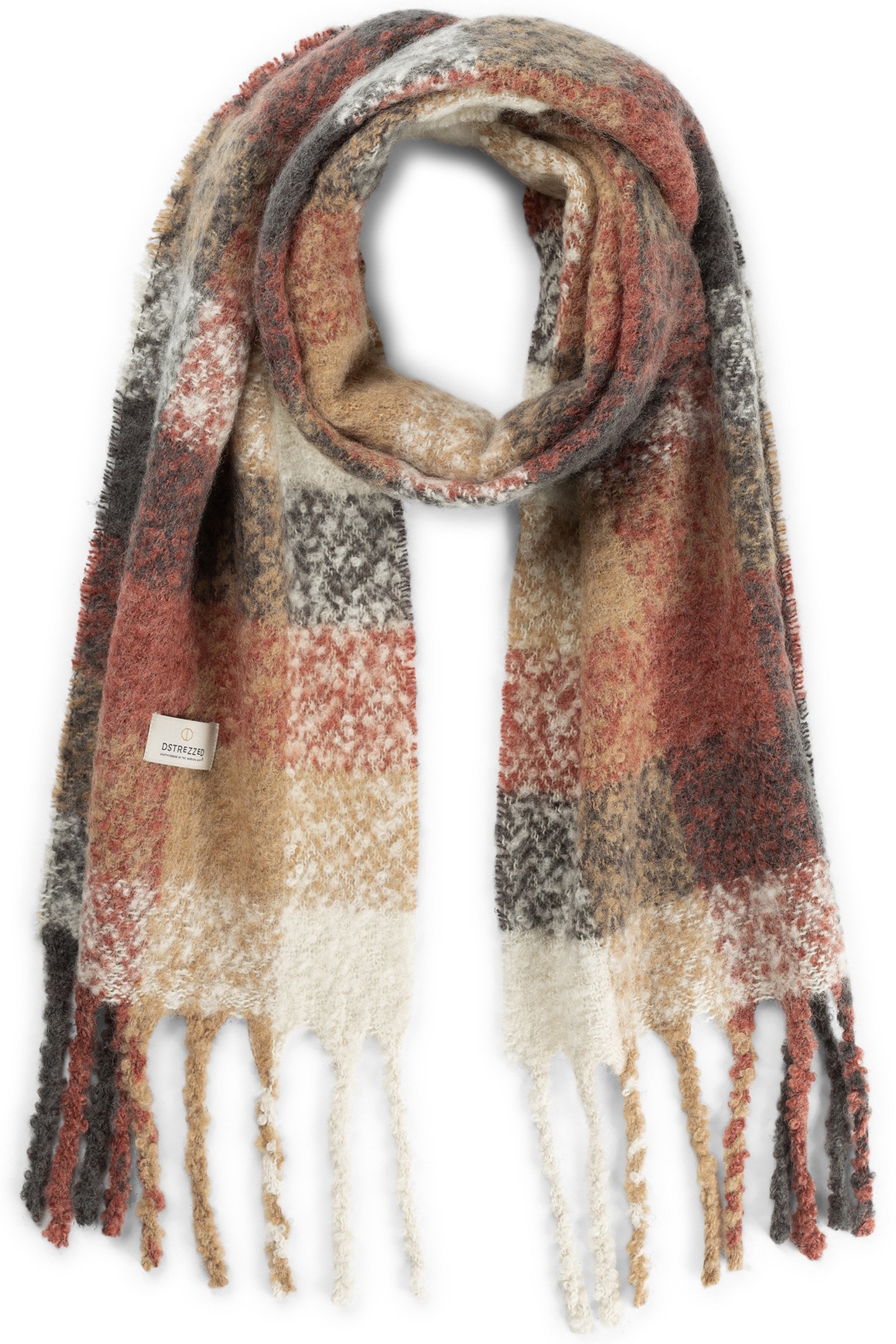 DS_BIG BLOCK CHECK SHAWL RAVEN 1