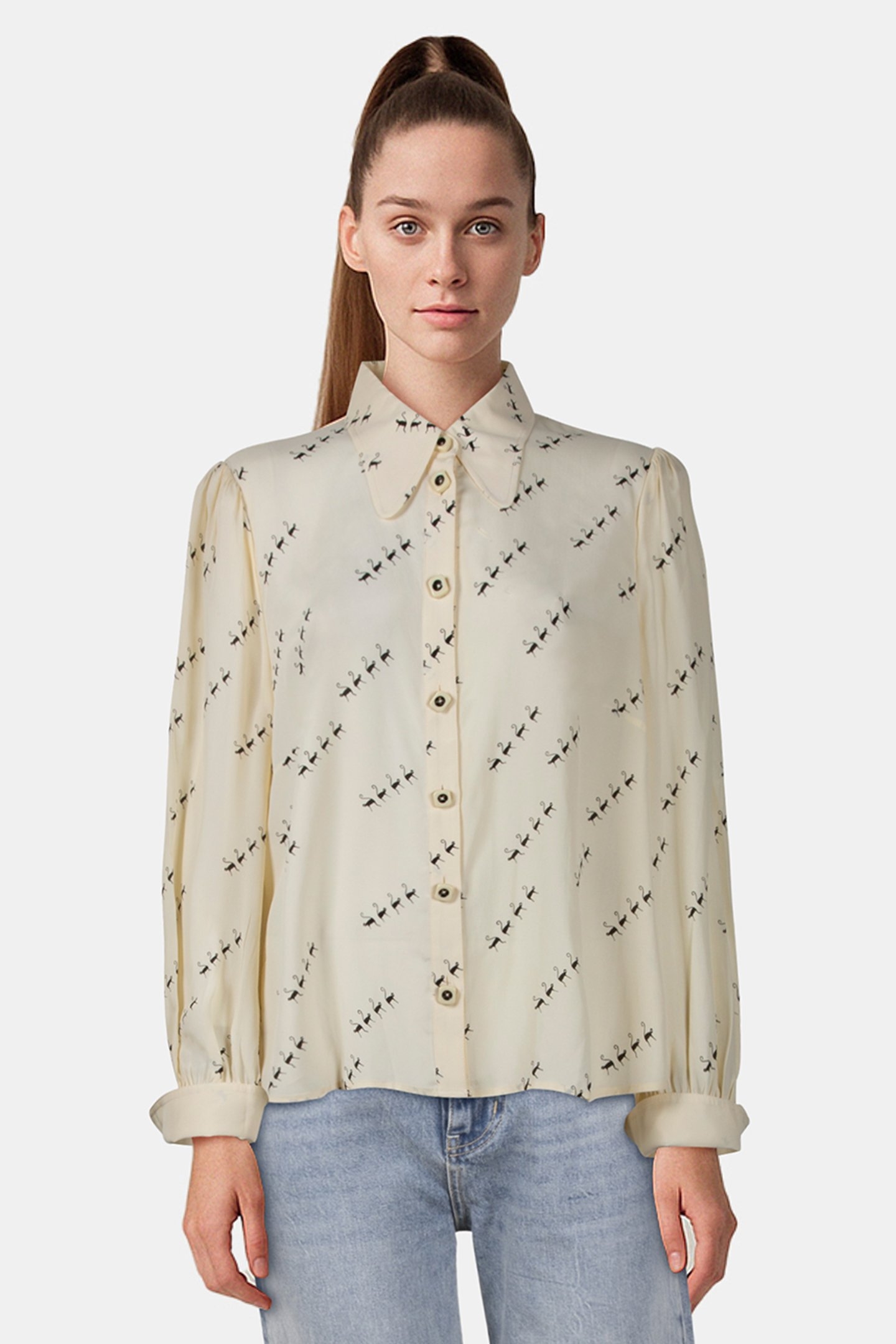 TW SONYA MONKEY BLOUSE BLACK 1