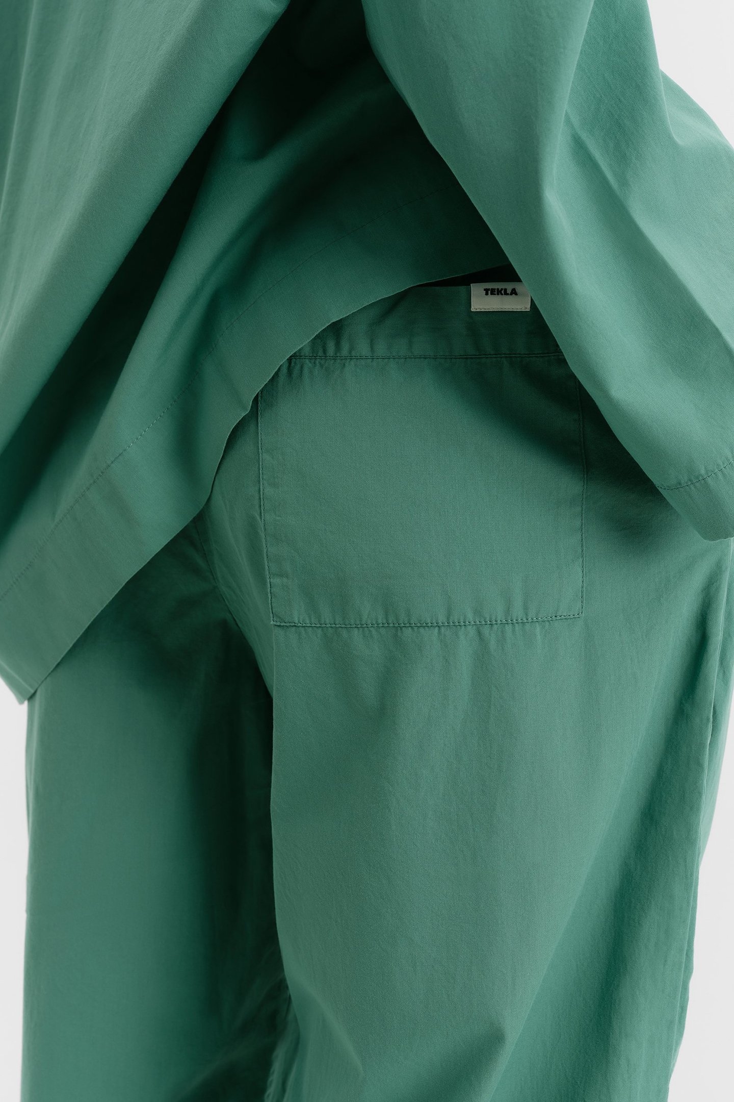 UNISEX POPLIN PYJAMAS PANTS VINTAGE GREEN 3