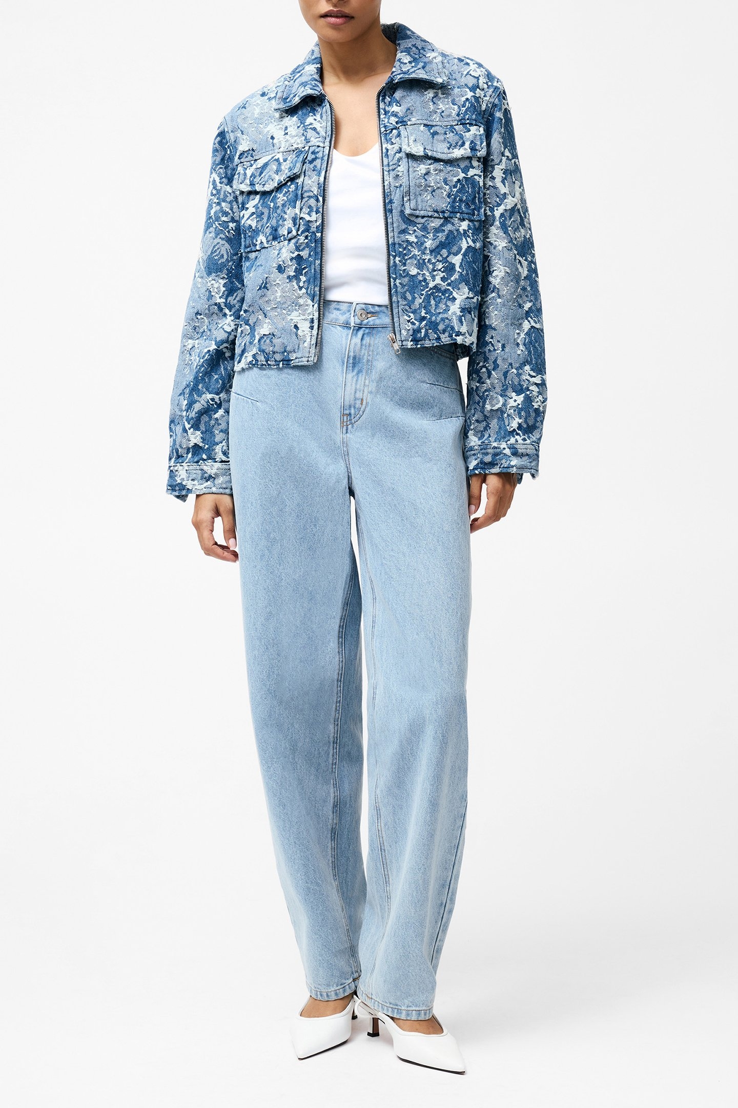 CHARLOTTE JACQUARD DENIM JACKE LIGHT WASH 2