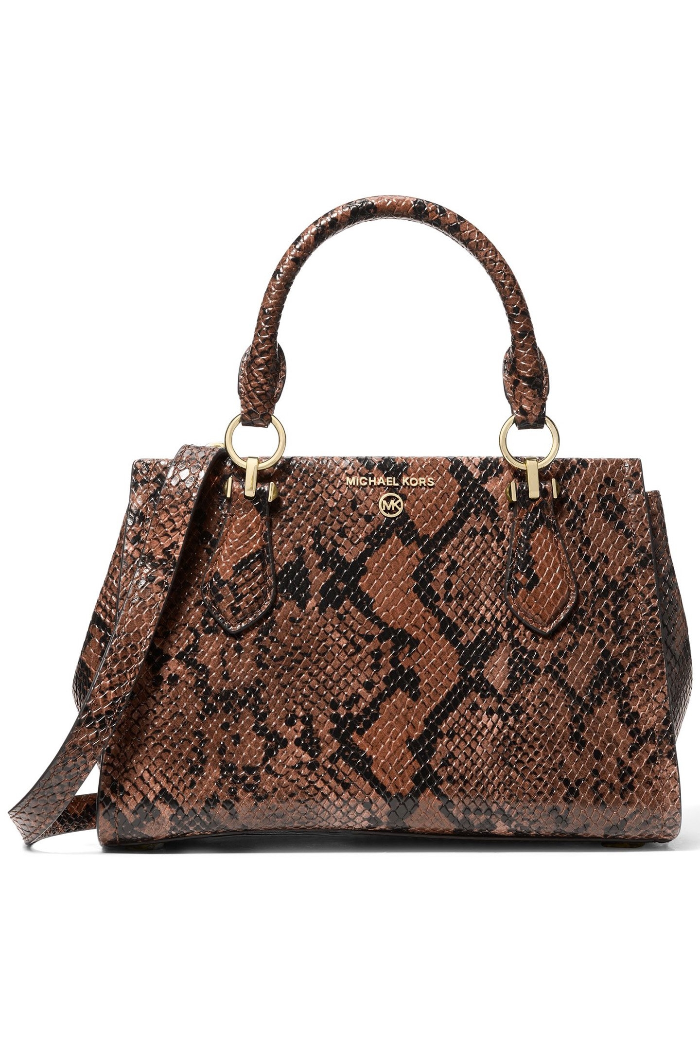 CROSS BODY LEATHER BAG IN BROWN ANIMAL PRINT 1