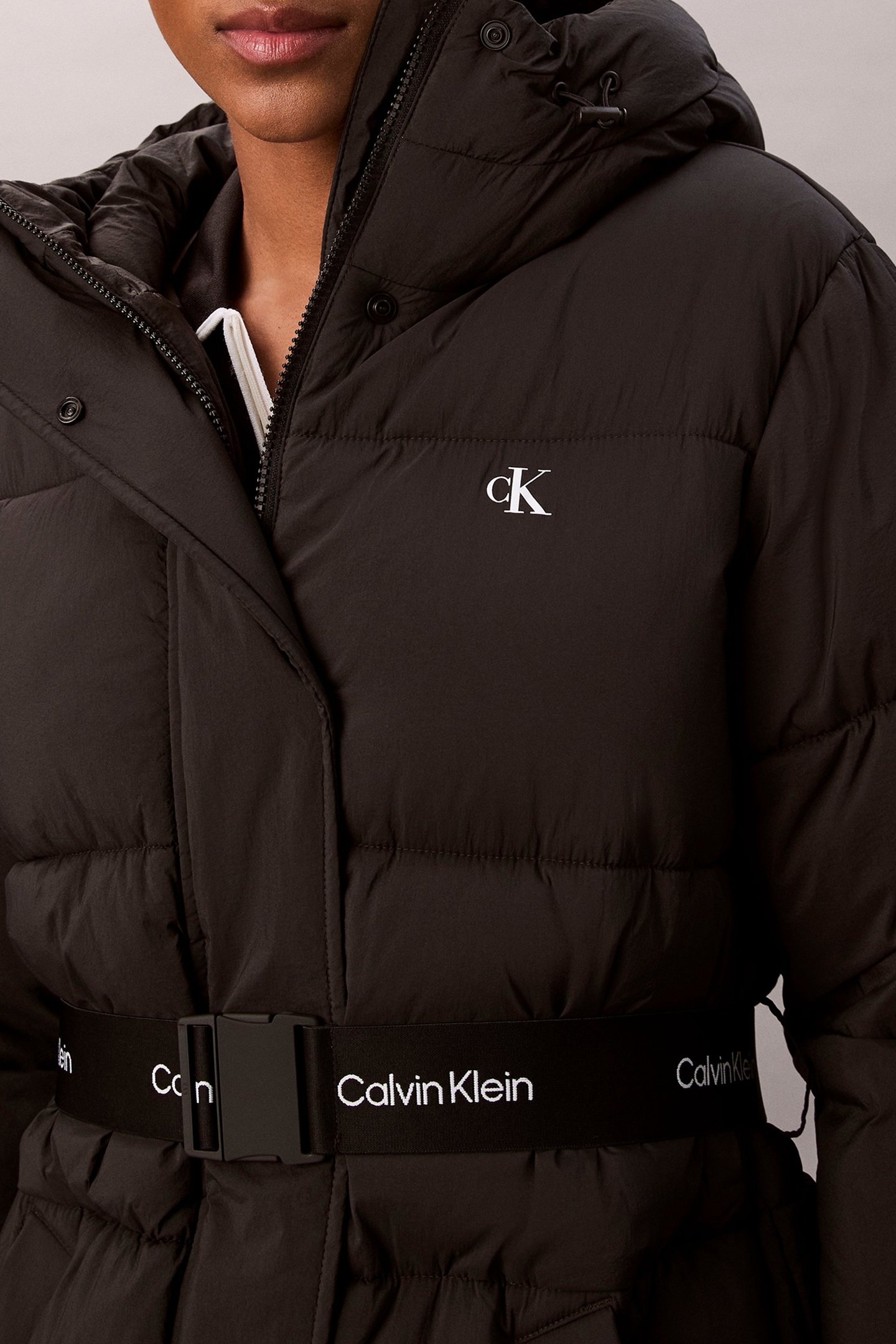 BELTED MIDWEIGHT PUFFER BLACK 6