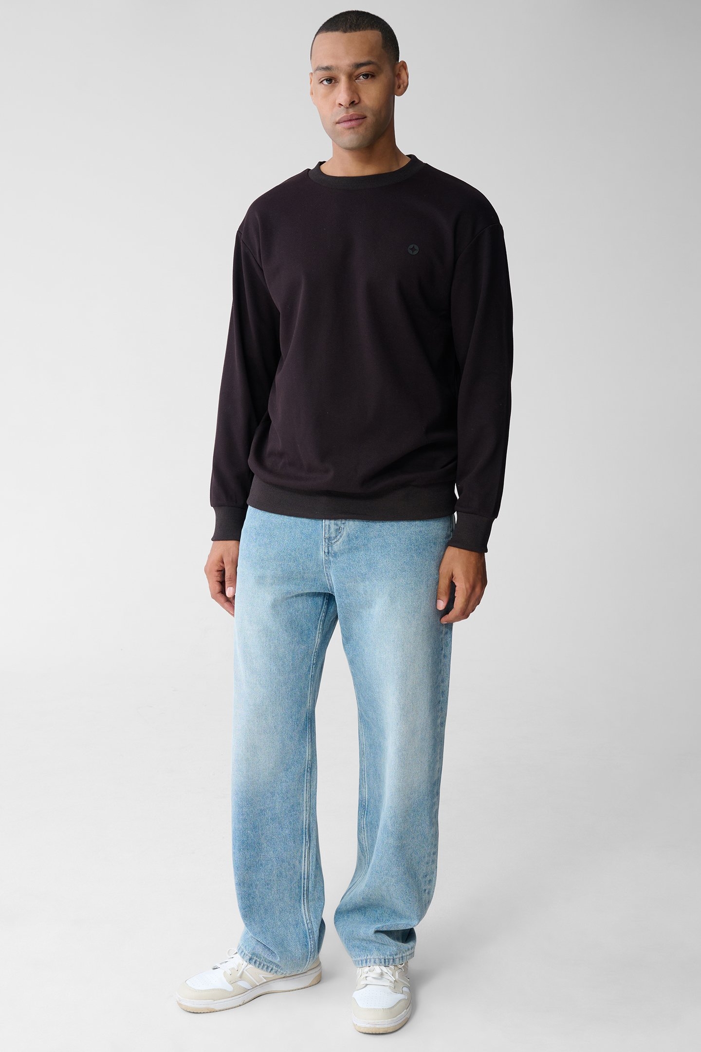 SBKNIT APPLIQUE SWEAT DARKBROWN 2