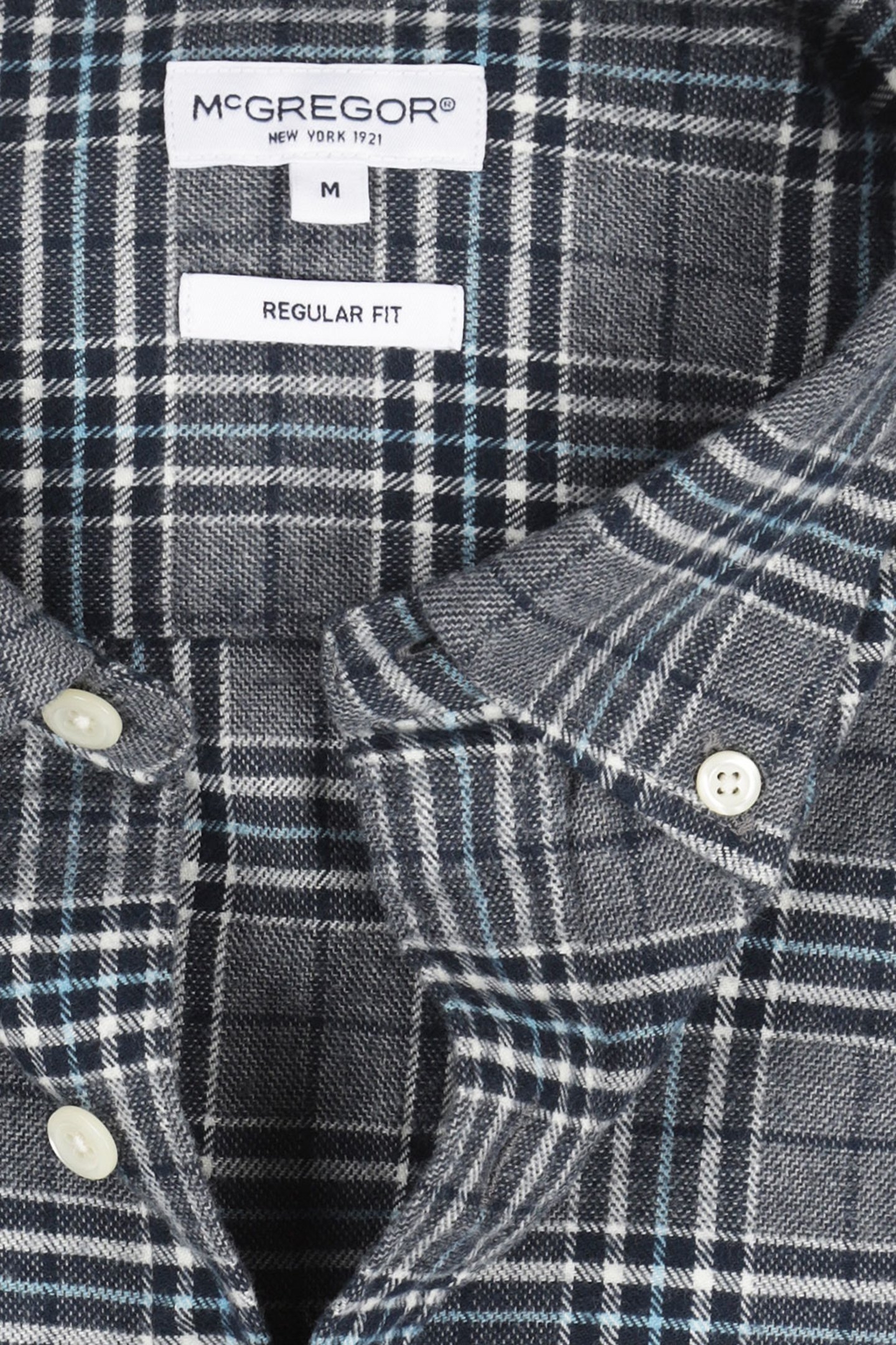 FLANNEL TWILL CHECK SHIRT NAVY 8