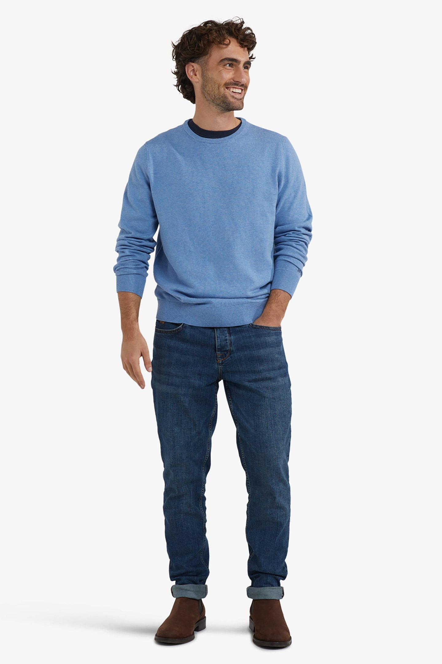 C-NECK SWEATER ICE BLUE 2