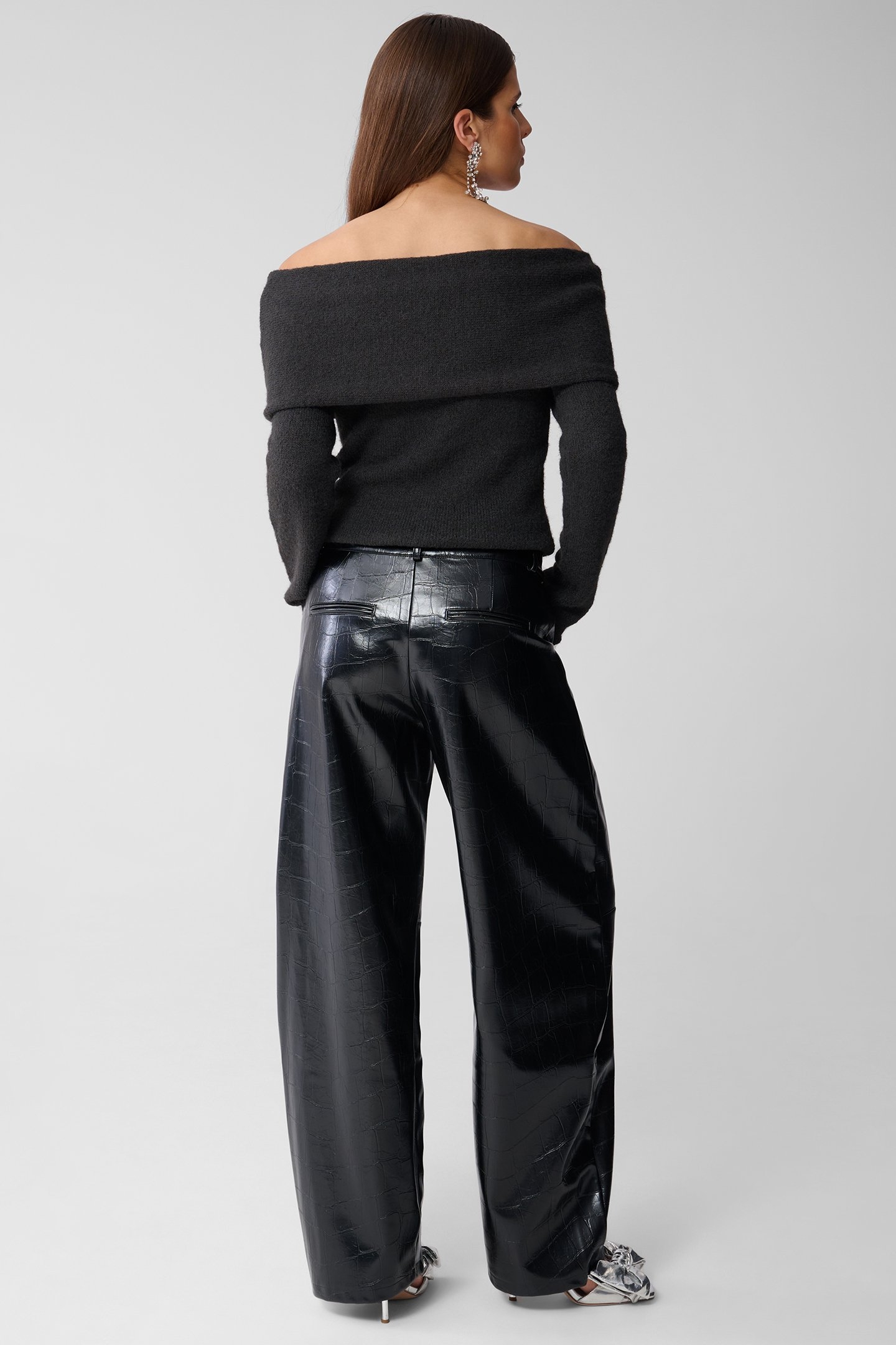 SBSTUDIO OFF SHOULDER KNIT ANTHRACITE 3