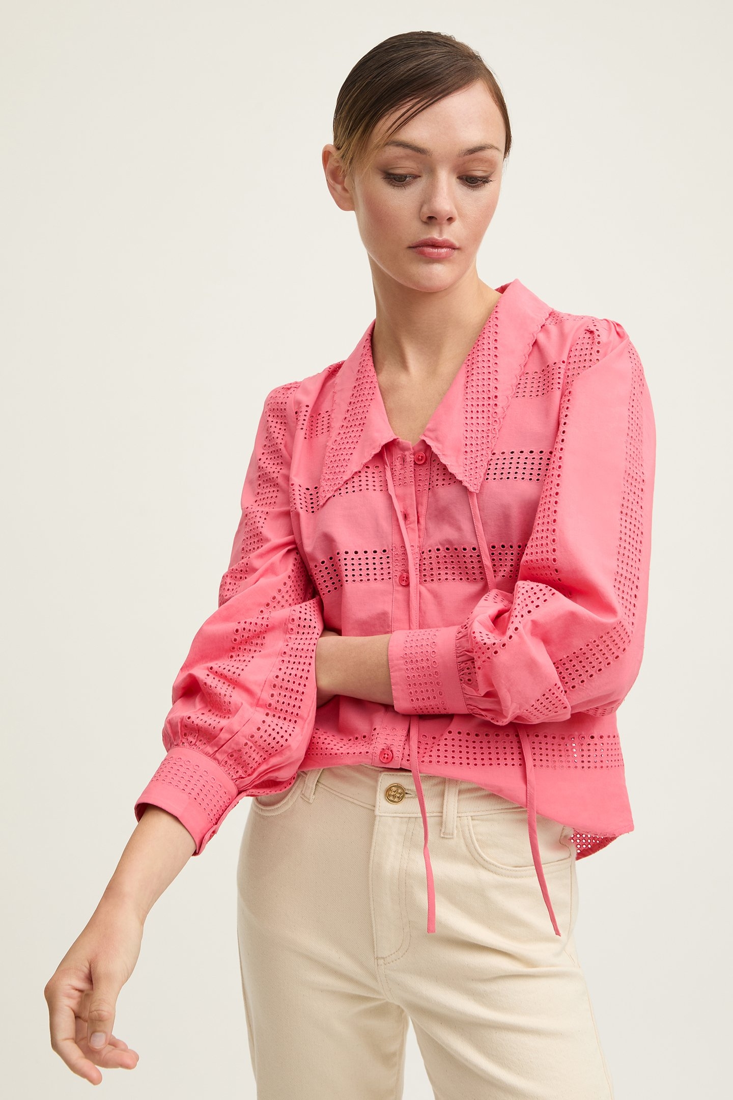 TW LINDY COTTON BLOUSE DUSTY PINK 1